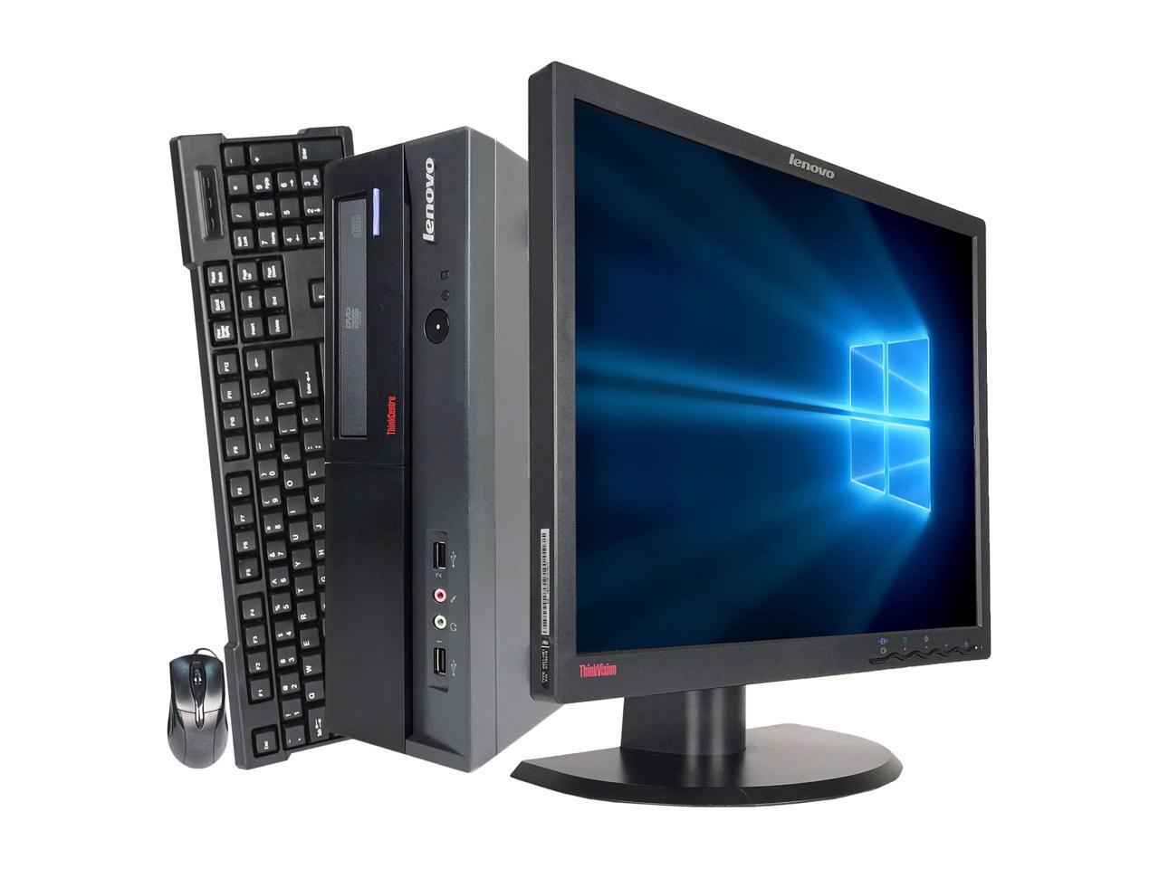 Refurbished Lenovo Desktop Computer ThinkCentre M57SFF + 17" LCD