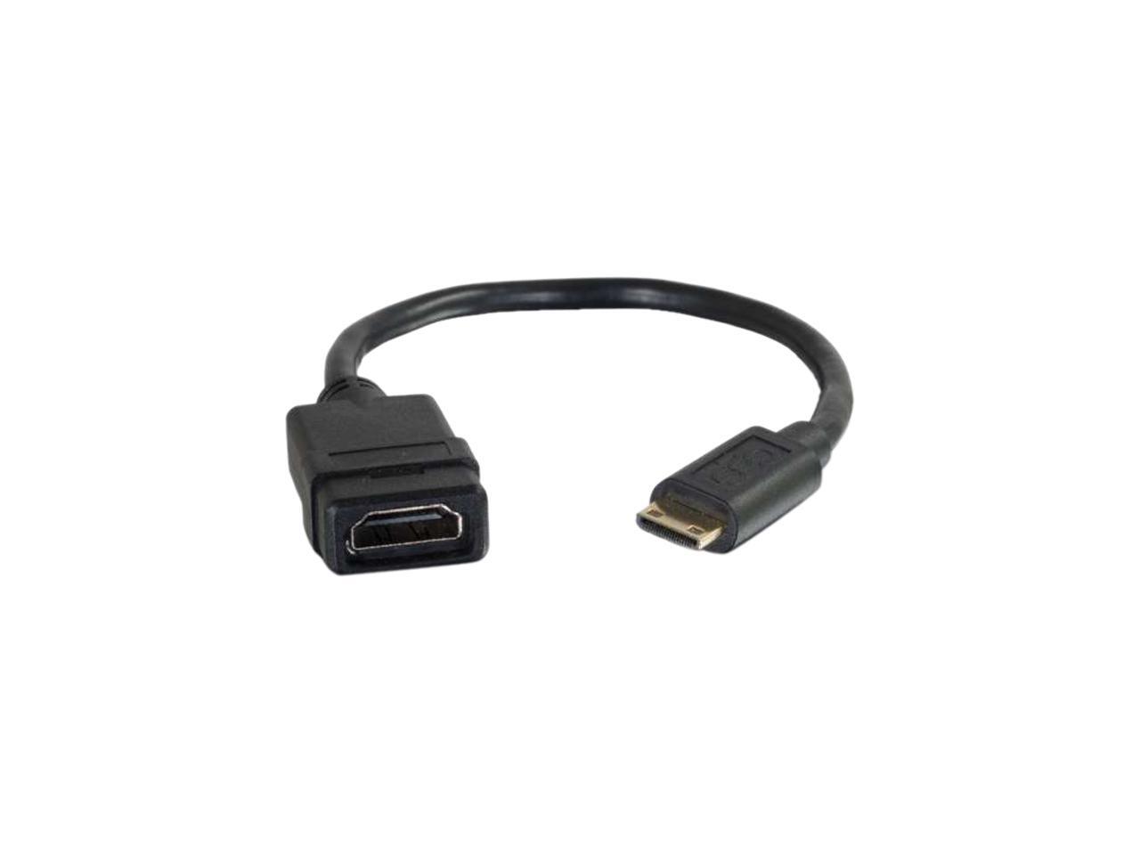C2G 41356 Mini HDMI Male to HDMI Female Adapter Converter Dongle, Black
