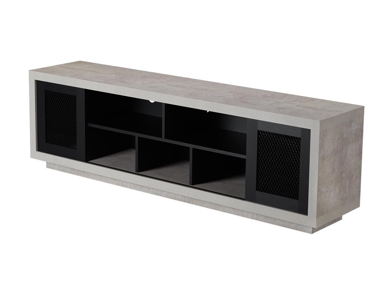 Furniture of America Oox Industrial Wood 70.87Inch TV Stand in Black