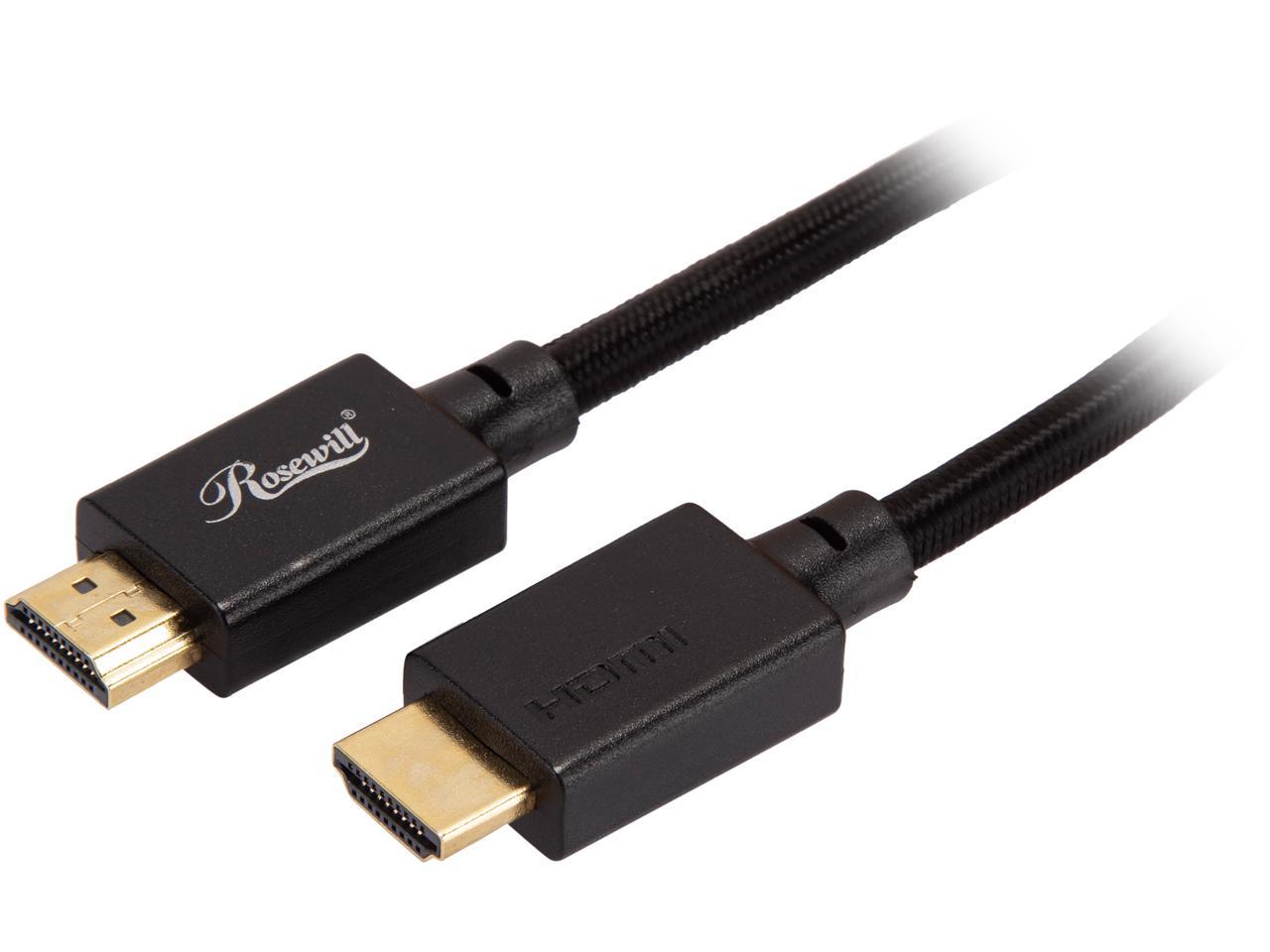 Rosewill Rchd 20001 Braided Hdmi 21 Cable Black 3 Feet 8k Hdr Neweggca 3299