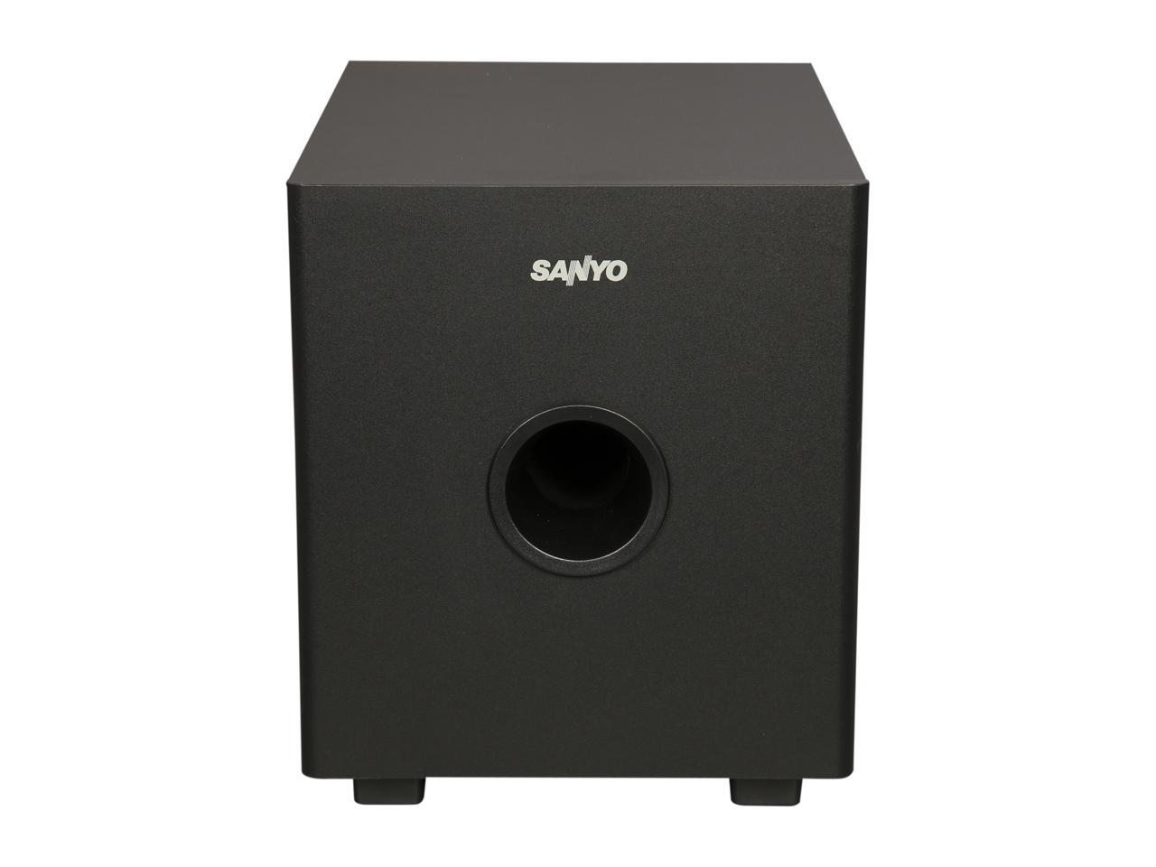 sanyo 2.1 soundbar with wired subwoofer
