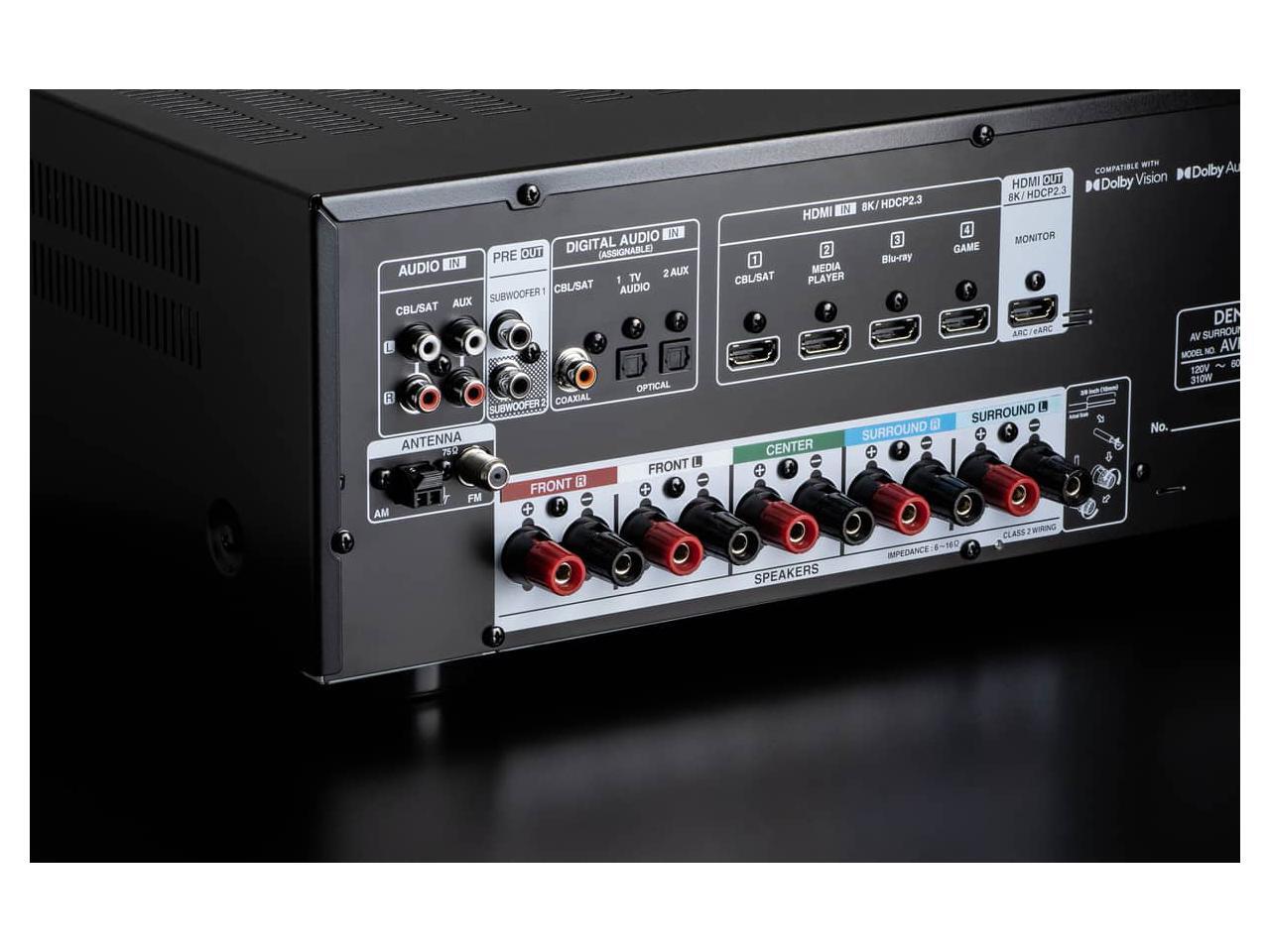 Denon AVRS570BT 70W 5 Ch Bluetooth Capable HDR Compatible 8K Ultra HD AV Home Theater