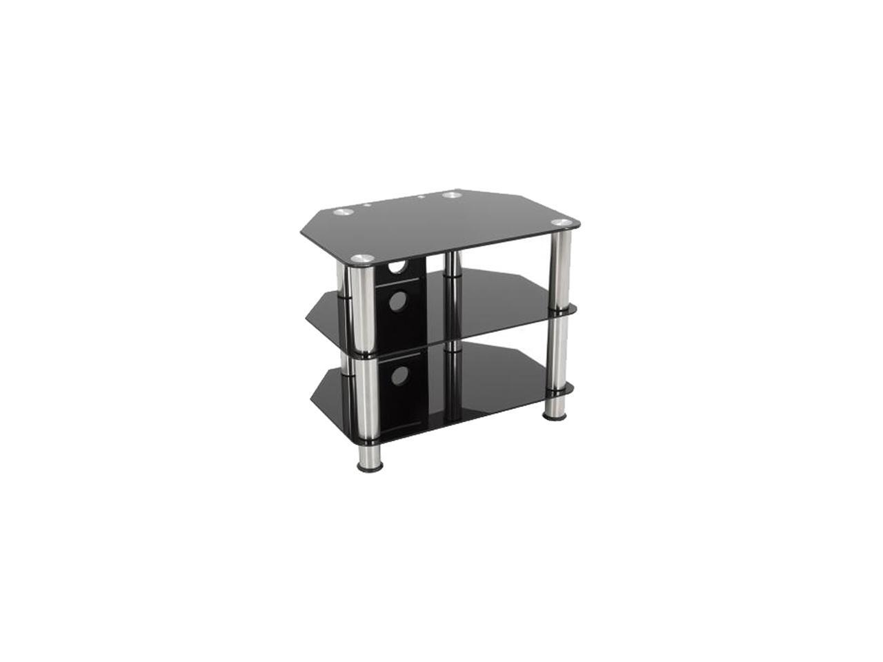 AVF SDC600CMA up to 32" Chrome Effect / Black Glass Classic Corner