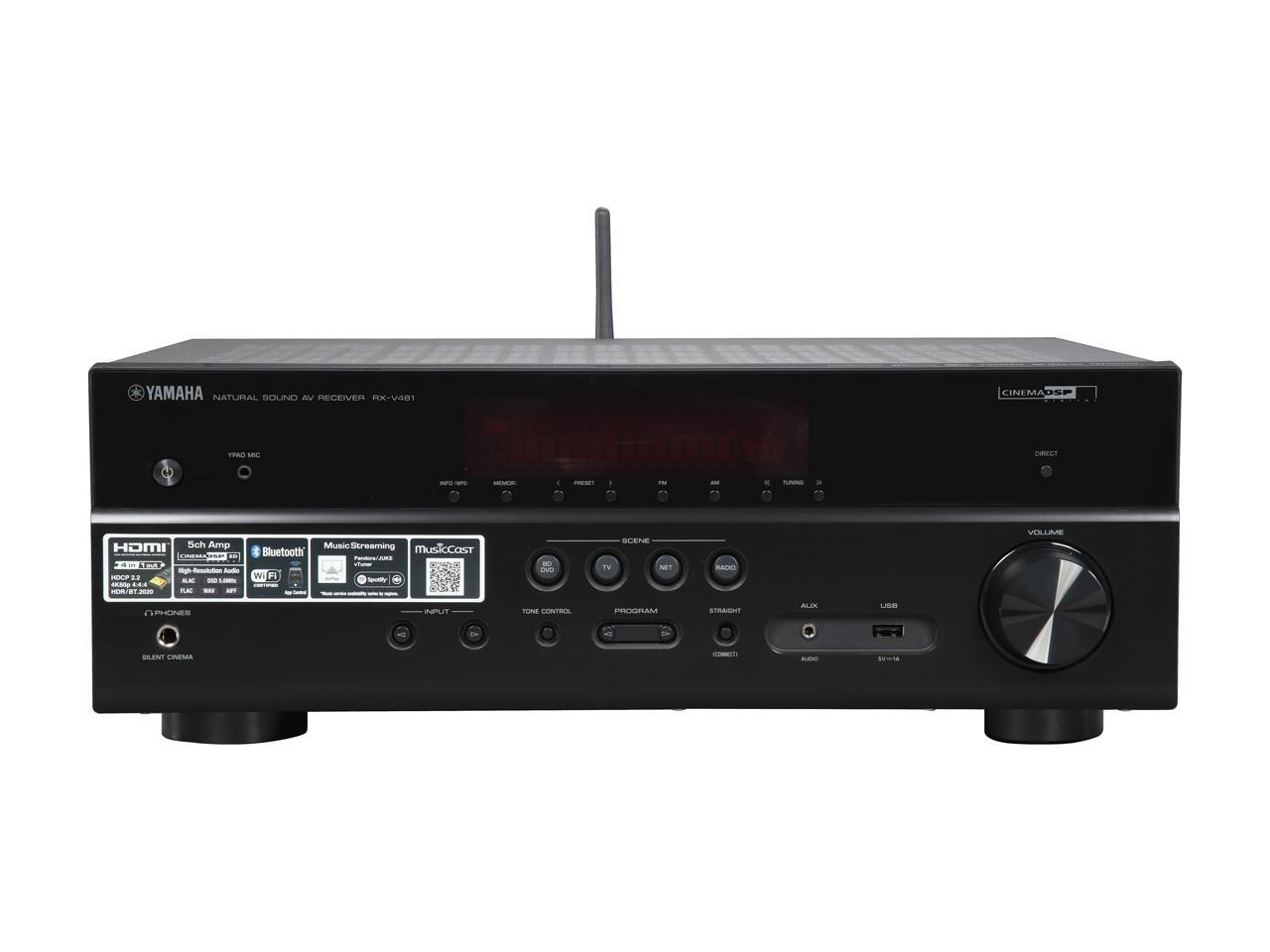 Open Box Yamaha RXV481 5.1Channel Network A/V Receiver, Black