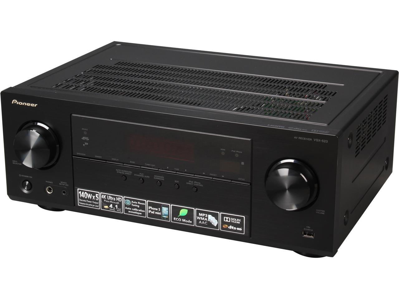 Refurbished Pioneer VSX523K 5.1 Channel 3D/4k Ultra Pass through AV