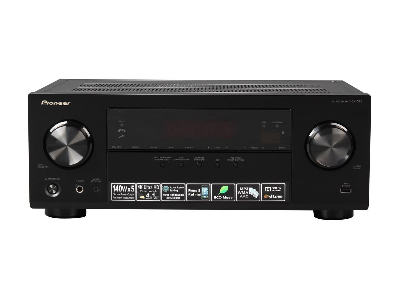 Refurbished Pioneer VSX523K 5.1 Channel 3D/4k Ultra Pass through AV