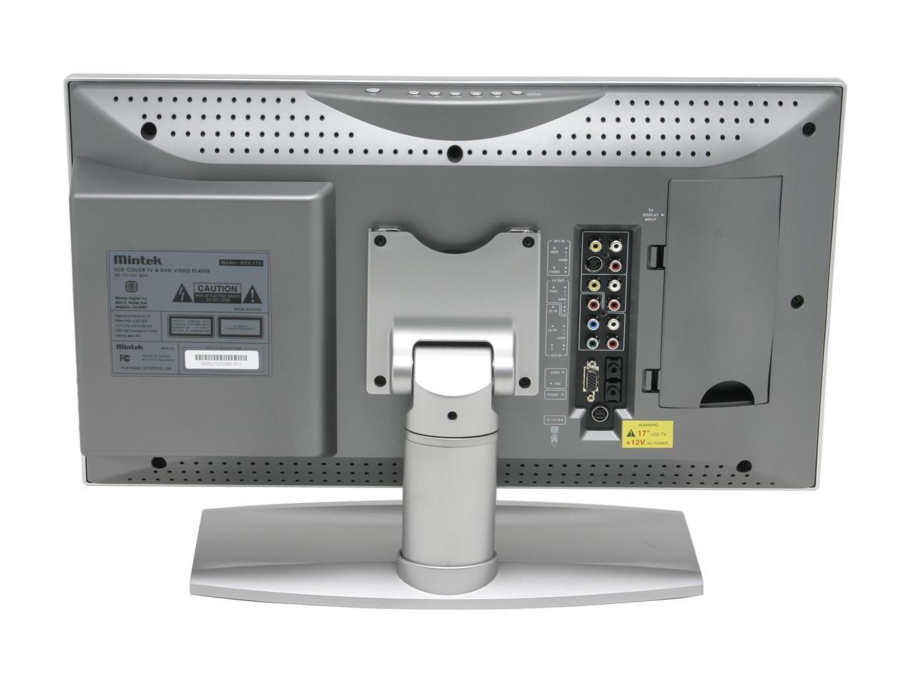 Mintek DTV173 17" Silver LCD HDTV w/ Builtin DVD Player, USB, 3in1