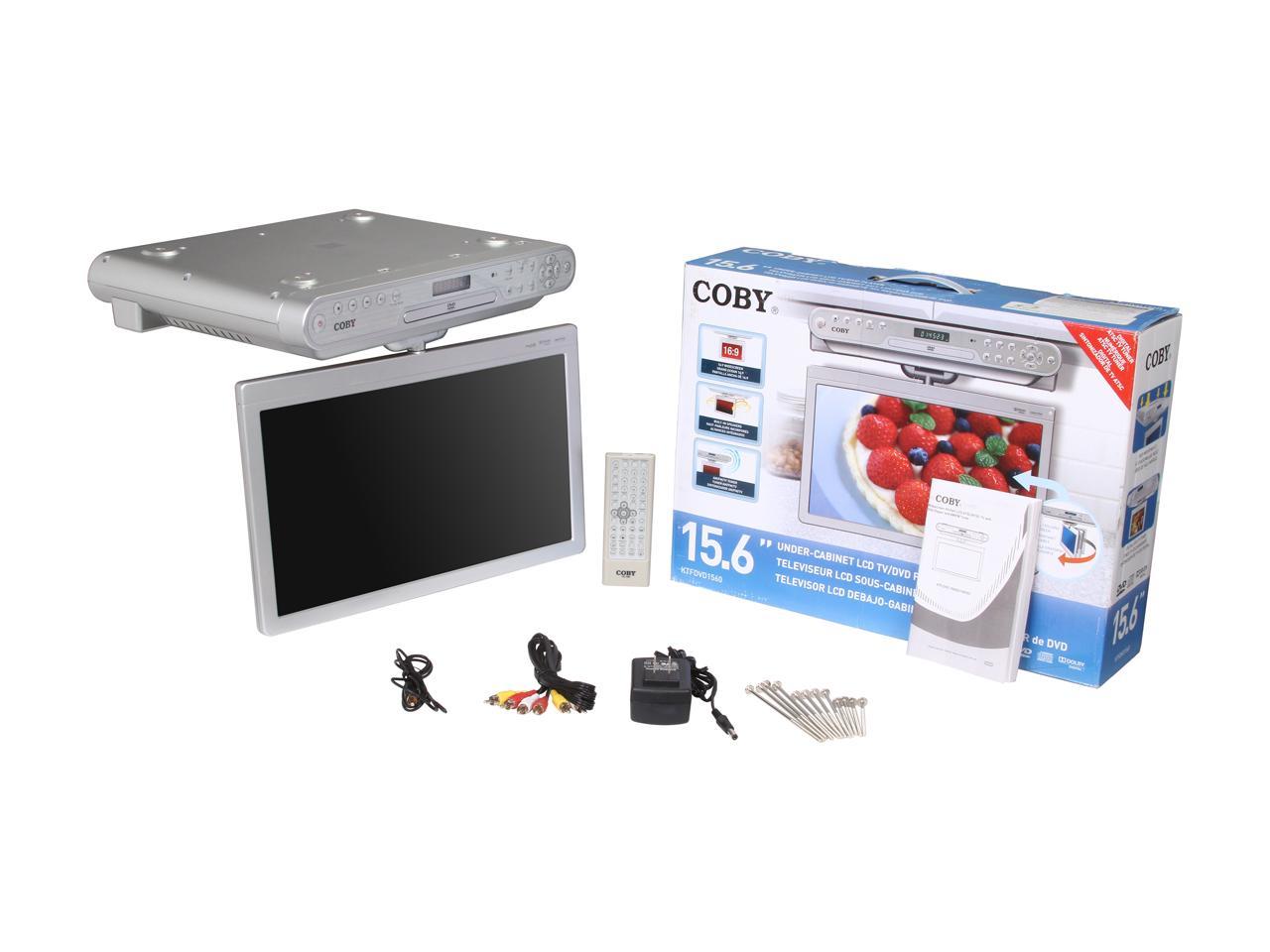 Refurbished Coby Ktfdvd1560 15 Silver Under The Cabinet Lcd Tv With Built In Dvd Player Neweggcom