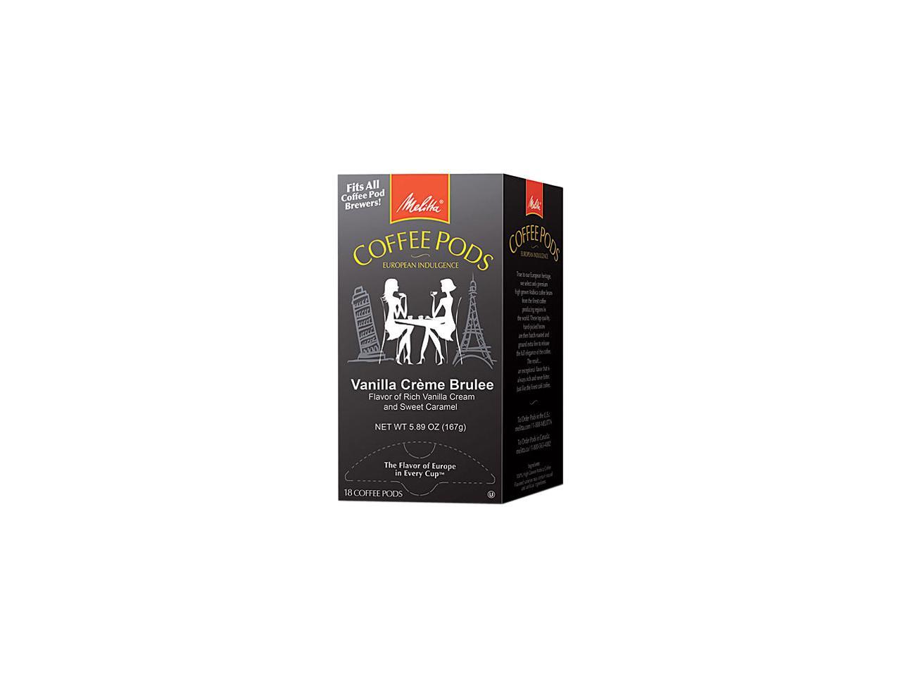Melitta 75416 Coffee Pods, Vanilla Crème Brulee, 18 Pods/Box