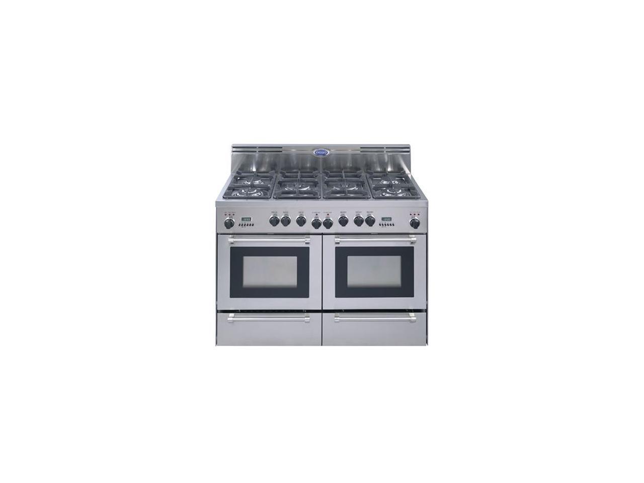 DeLonghi 48" Dual Fuel Range with SelfClean Ovens and Griddle DL48P6G