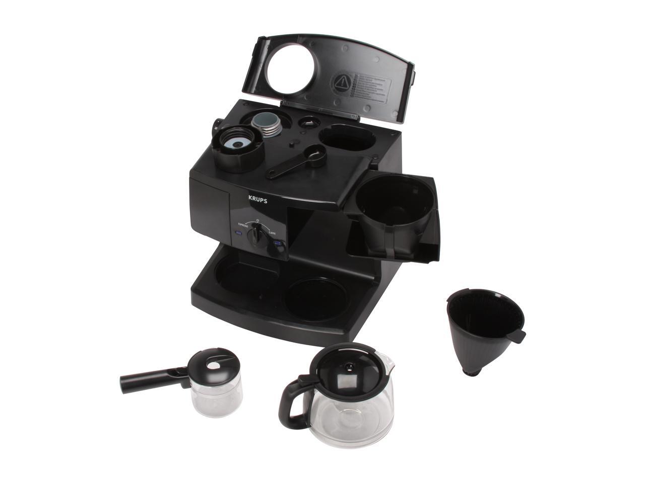 Refurbished KRUPS XP1500 Combination Coffee & Espresso Machine Black