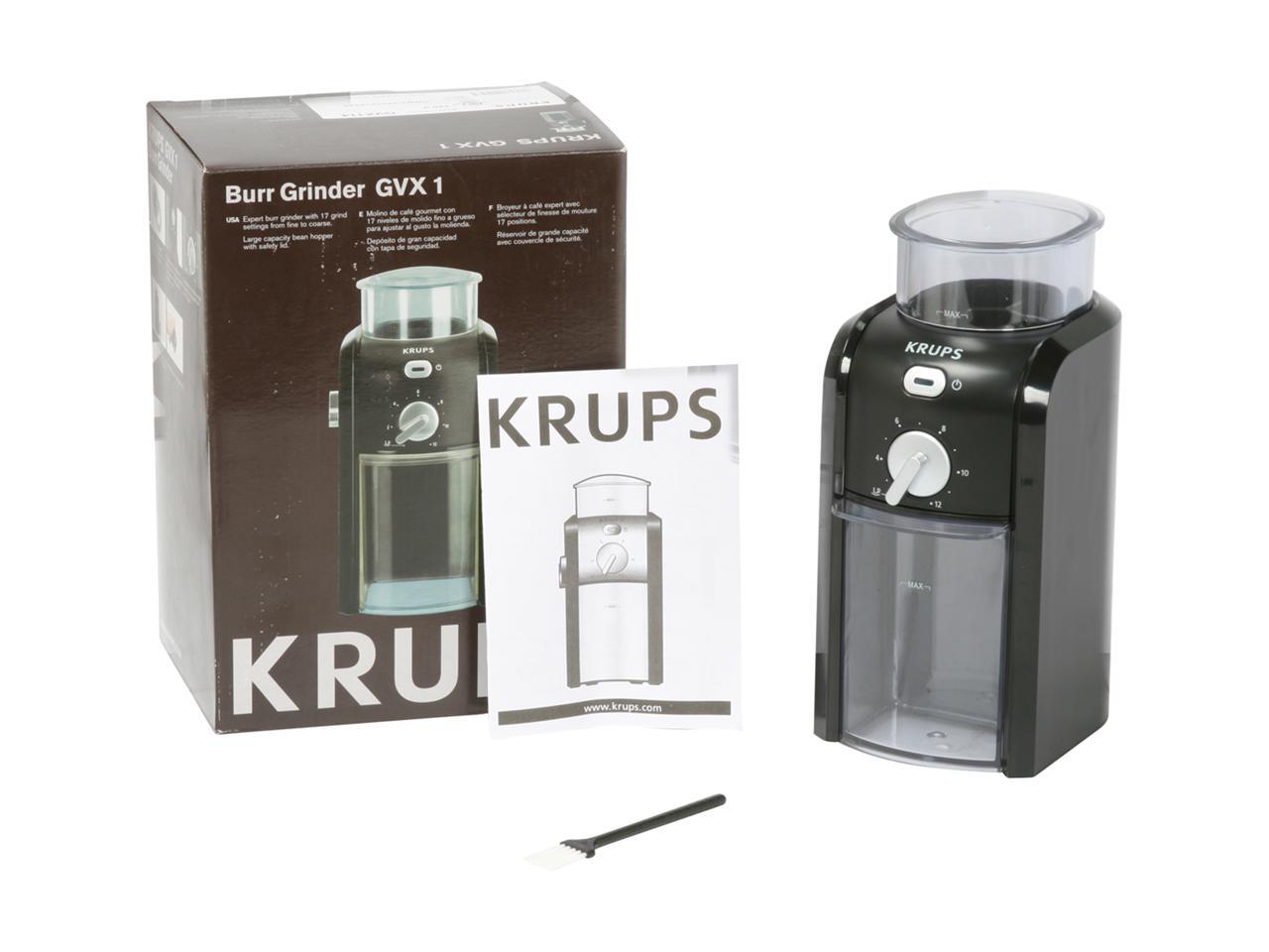 KRUPS GVX114 Black Burr Mill Coffee Grinder