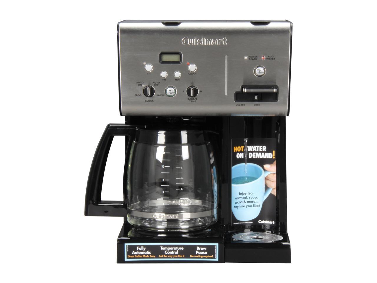 Cuisinart CHW-12 12-Cup Programmable Coffeemaker Plus Hot Water System Coffee Maker Black/Stainless