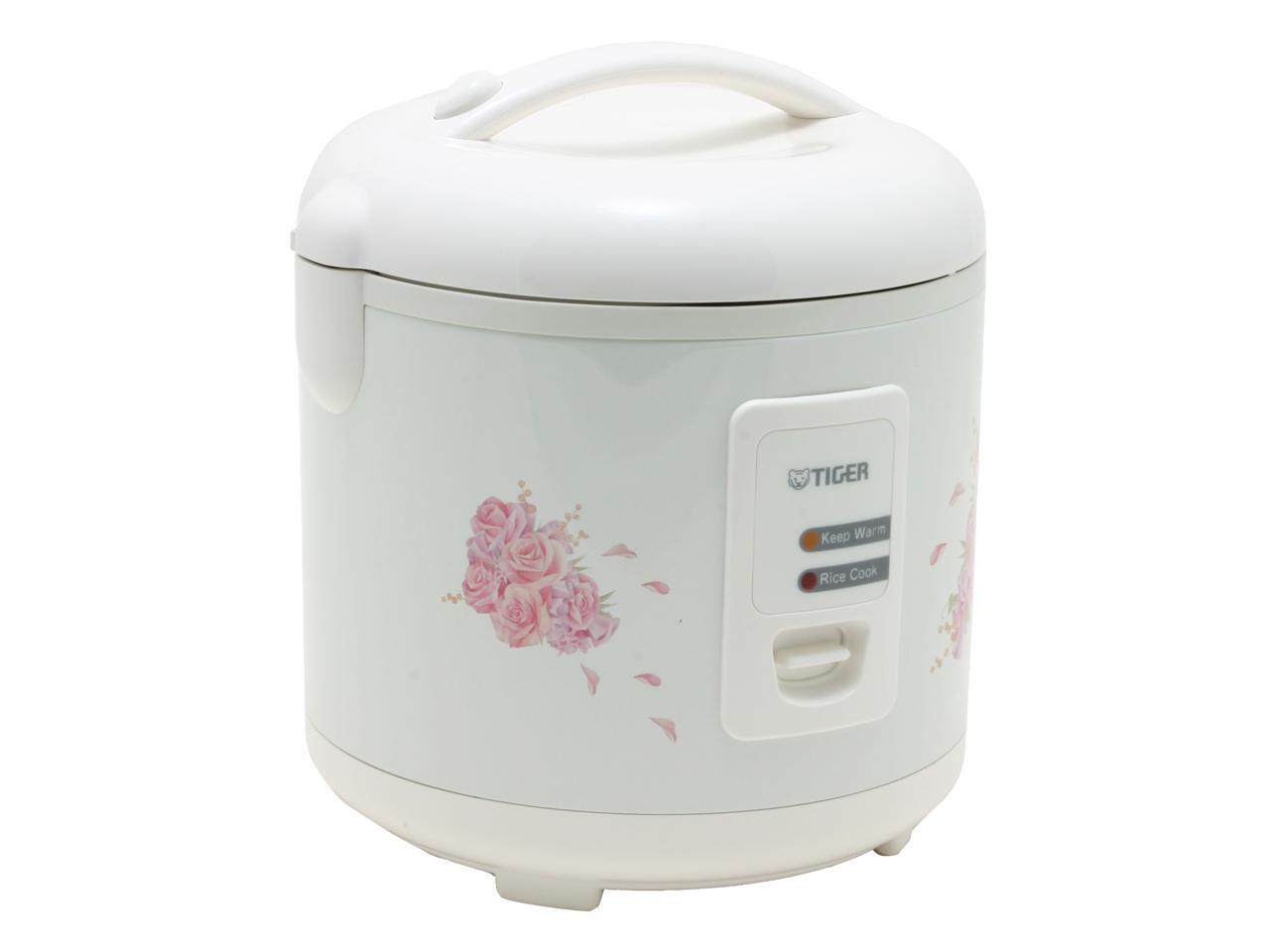Tiger JAZA18U Electric Rice Cooker and Warmer with Steam Basket, White