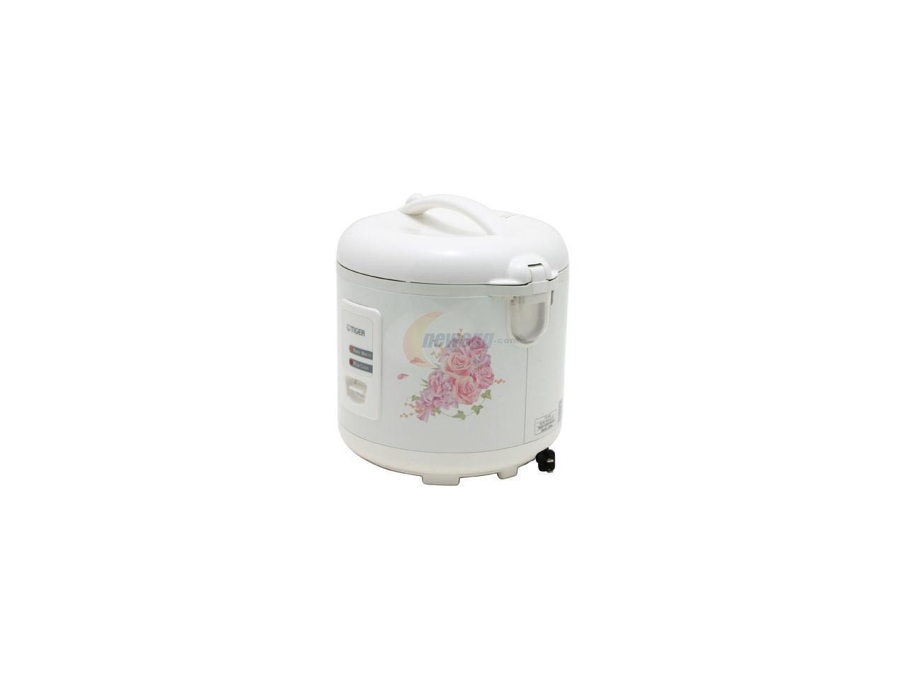 Tiger JAZA18U Electric Rice Cooker and Warmer with Steam Basket, White