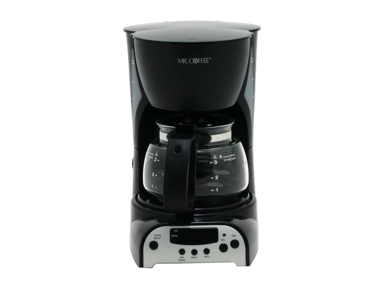 MR. COFFEE DRX5 Black 4Cup Programmable Coffee Maker