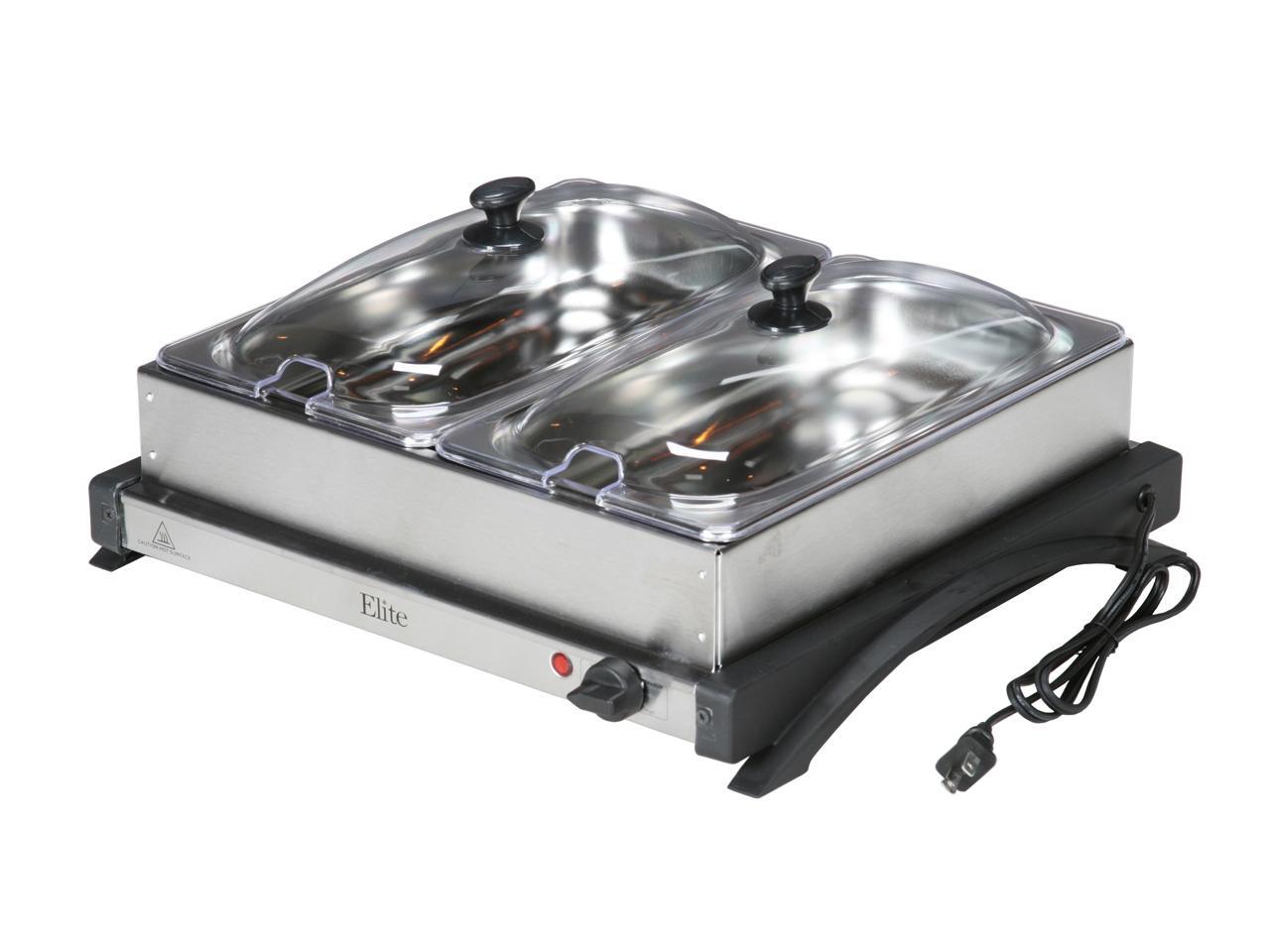 Elite EWM6122 Gourmet 2Tray 2.5 Quart Buffet Server and Warmer
