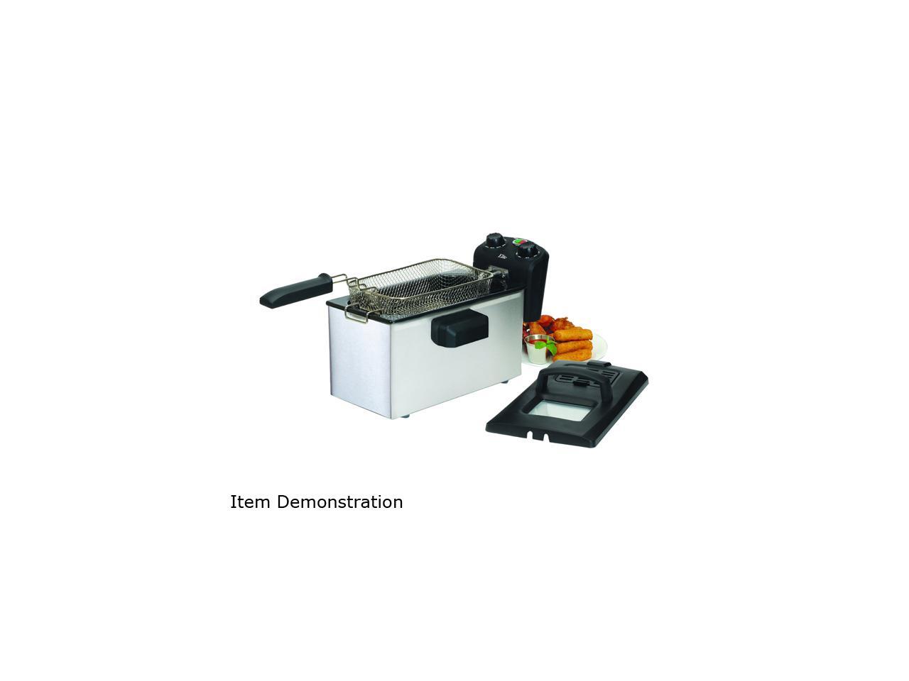 Elite EDF3500GB 3.5 Qt. Deep Fryer with Glass Panel Exterior