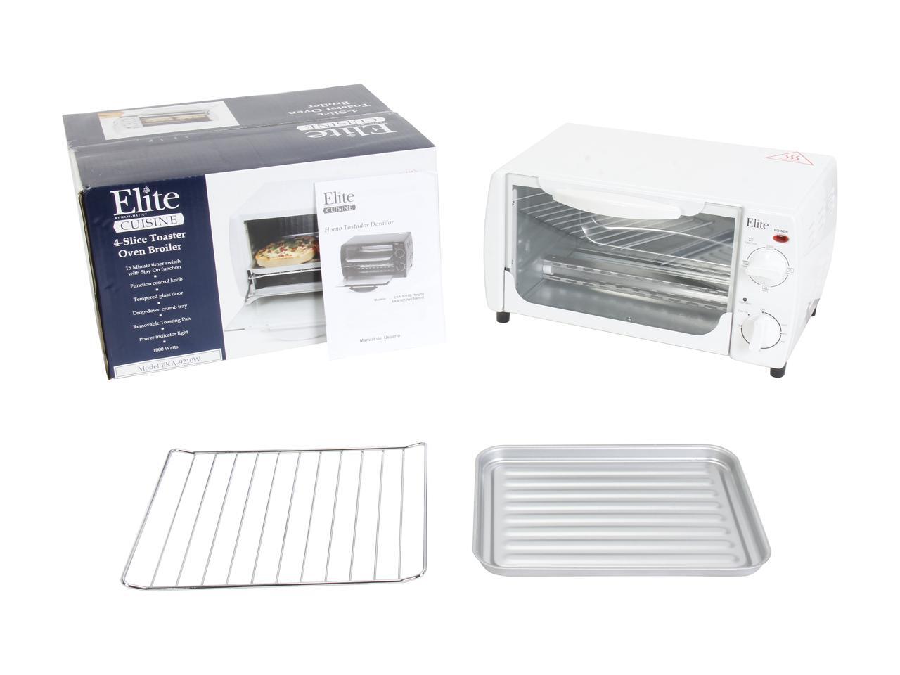 MaxiMatic Elite EKA9210W White 4Slice Toaster Oven Broiler