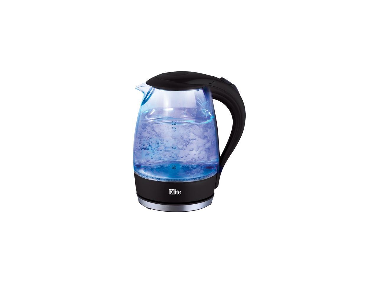 Elite Platinum EKT300 1.7L Cordless Glass Kettle, Black