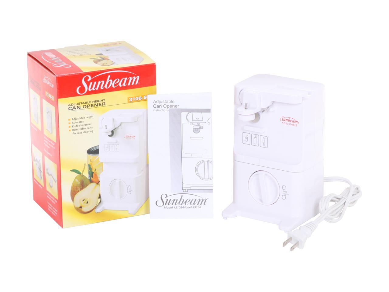 Sunbeam 3108008 Adjustable Can Opener with Knife Sharpener