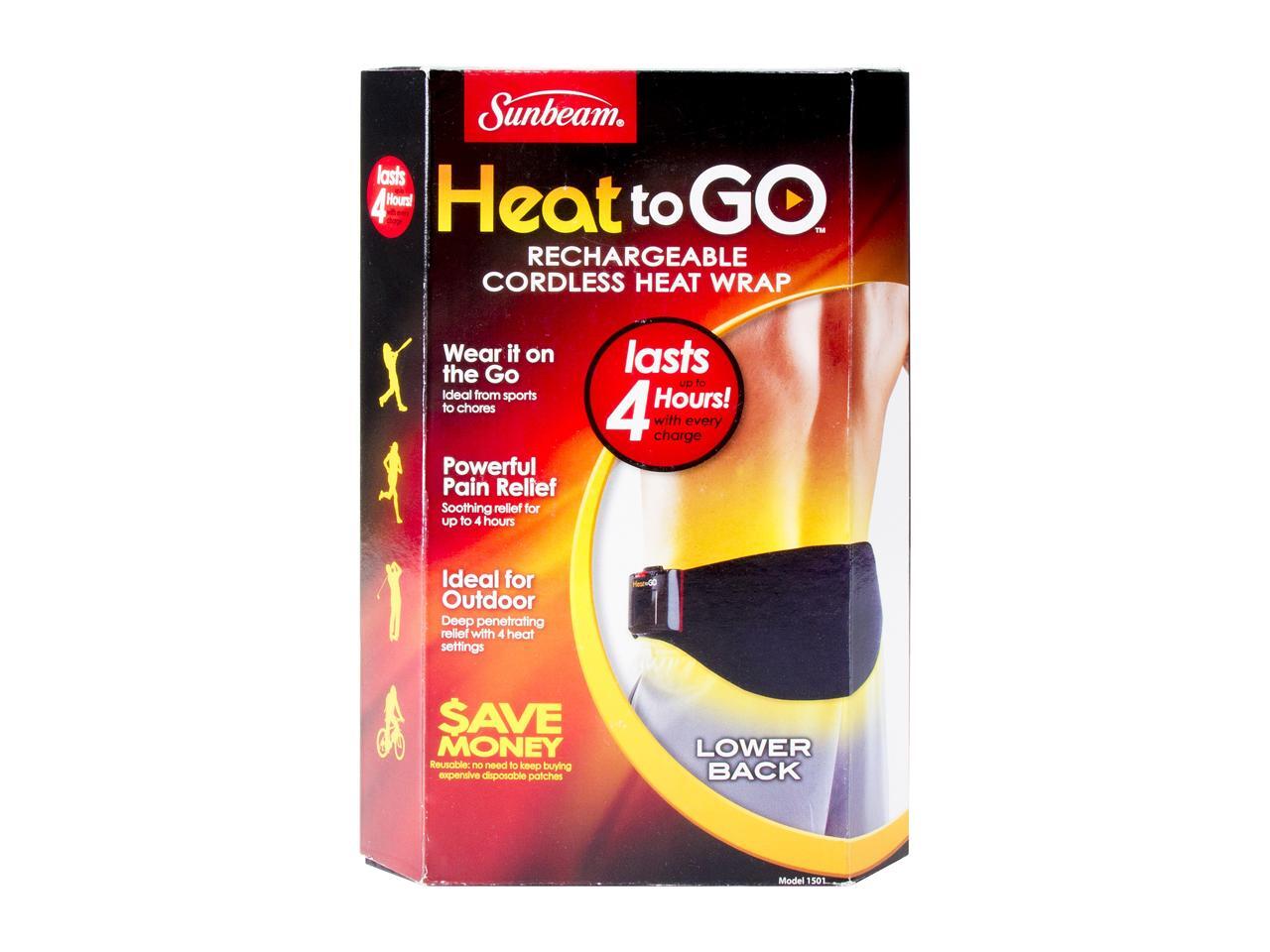 Sunbeam 001501000000 HeattoGo Rechargeable, Cordless Heated Back