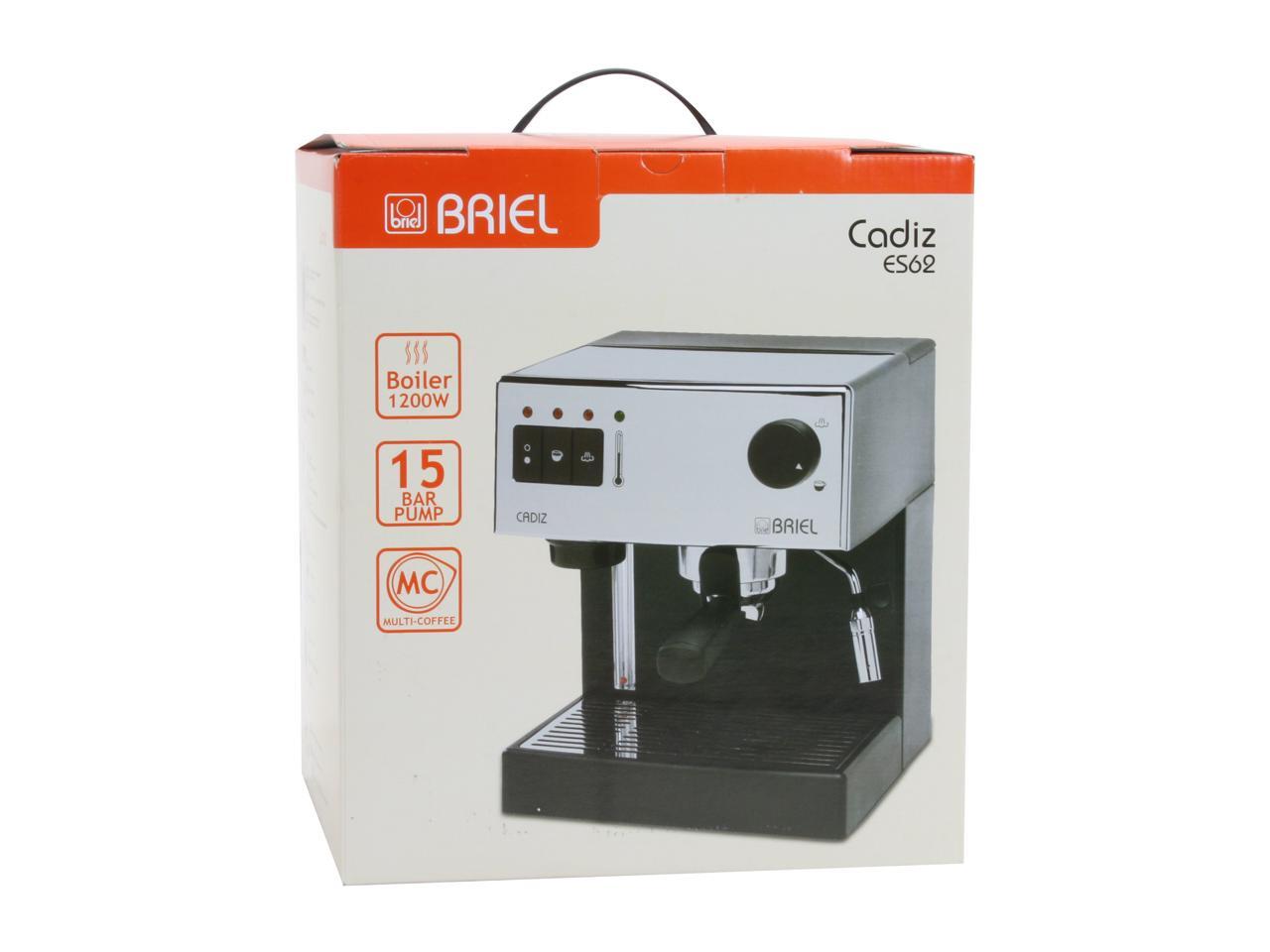 BRIEL ES62AFB Cadiz Espresso Machine Silver/Black