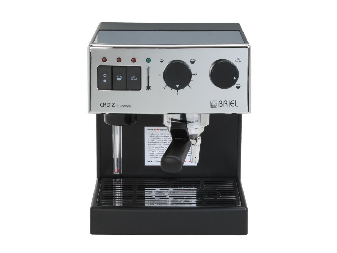 BRIEL ES62AFB Cadiz Espresso Machine Silver/Black