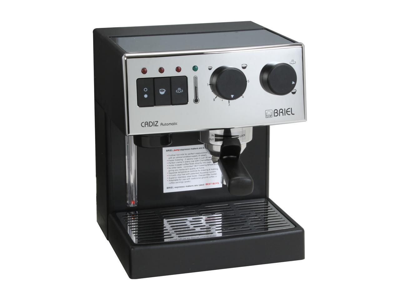 BRIEL ES62AFB Cadiz Espresso Machine Silver/Black