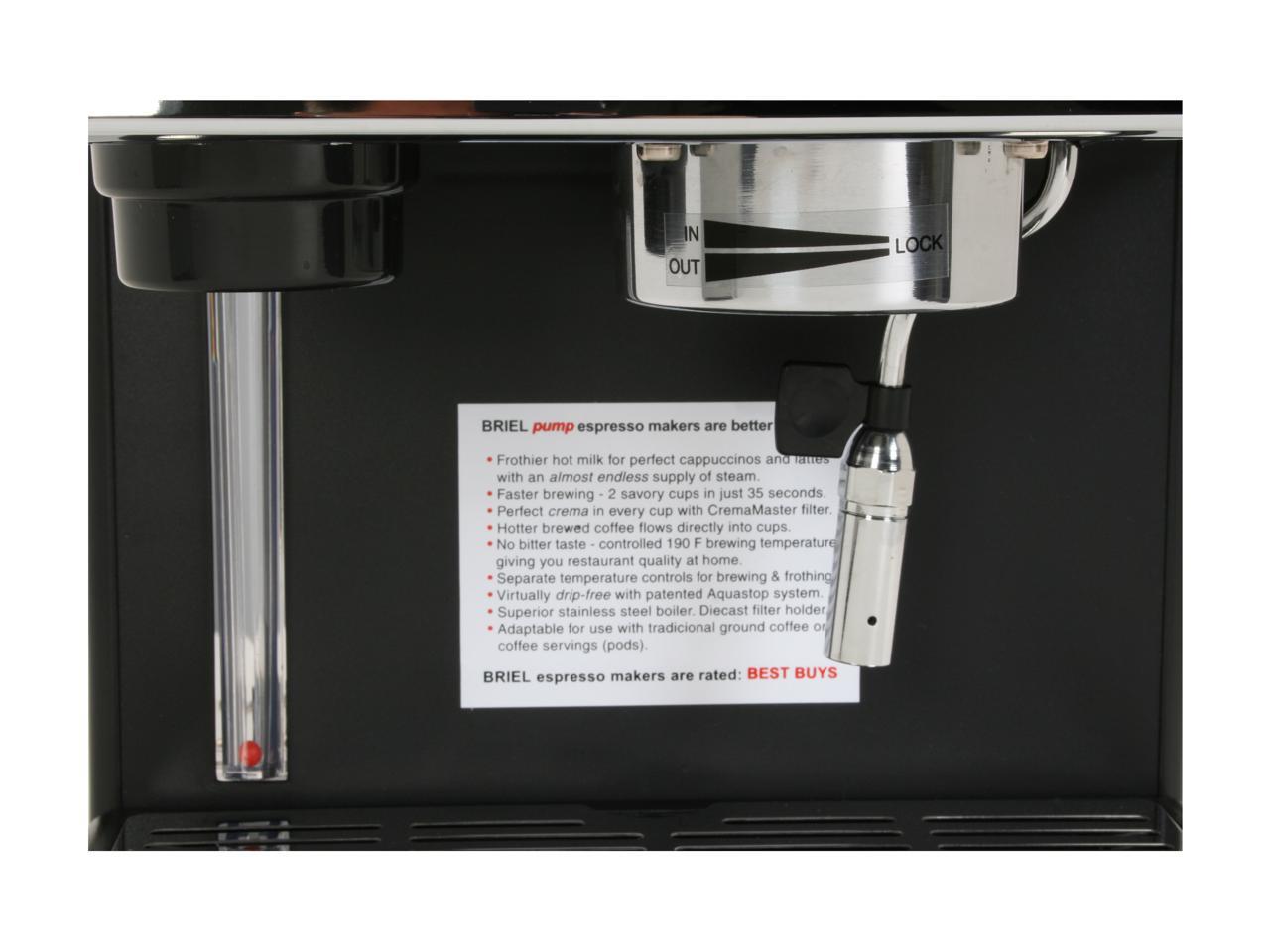 BRIEL ES62AFB Cadiz Espresso Machine Silver/Black