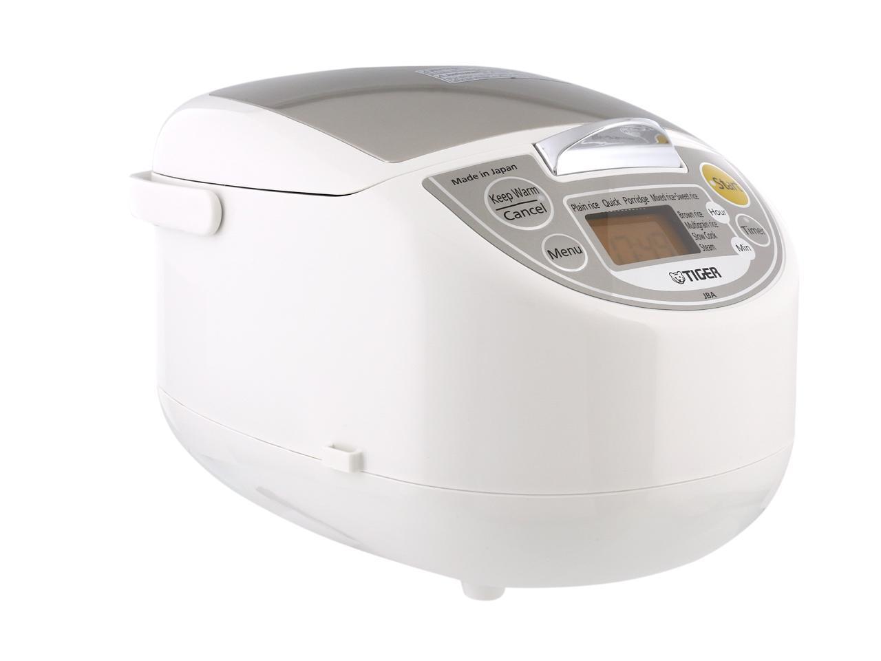 Tiger Jba-t10u Micom Rice Cooker With Food Steamer & Slow Cooker, White 