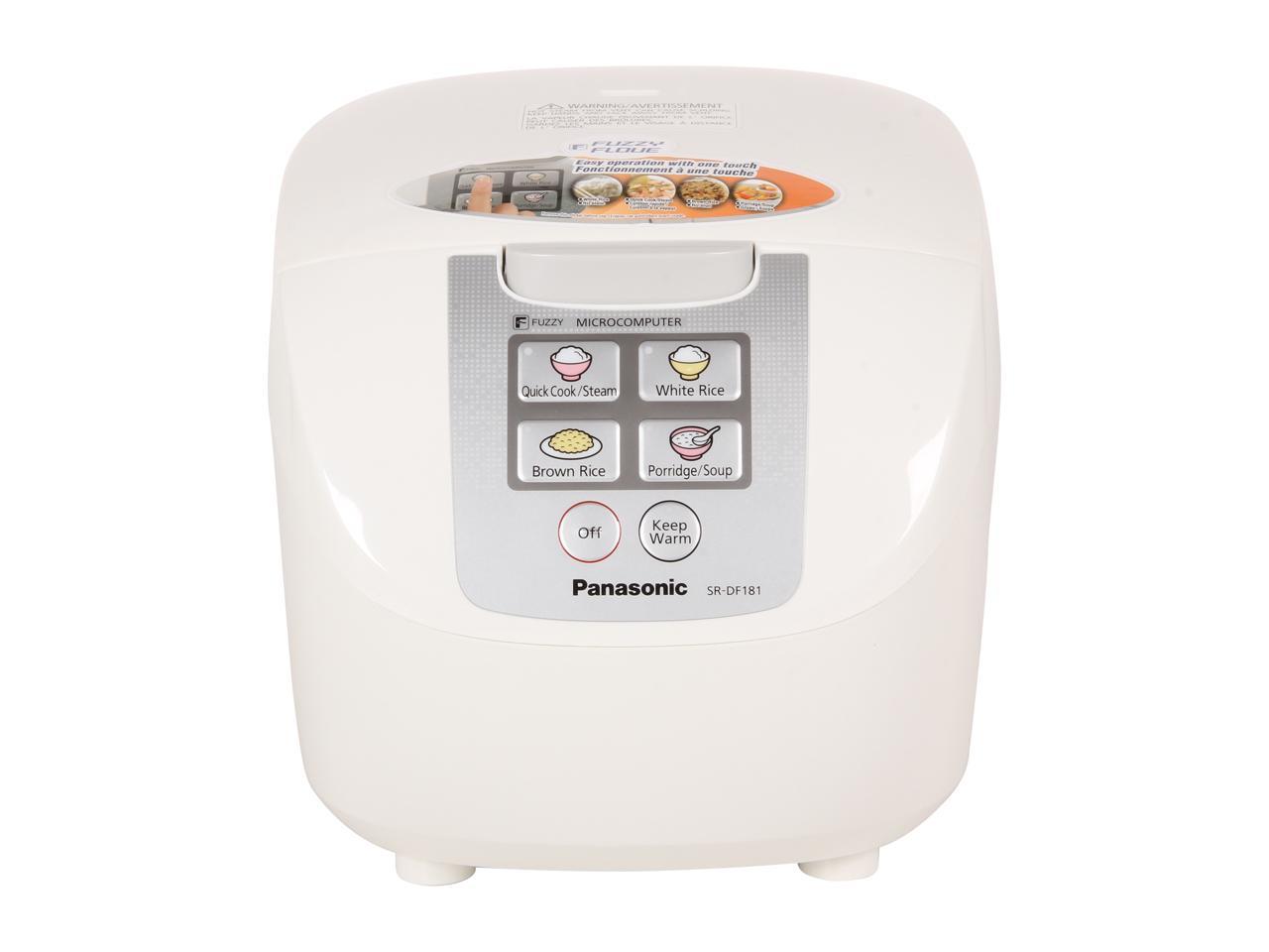 Panasonic SR-DF181 White 10-Cup One-Touch Fuzzy Logic Rice Cooker ...