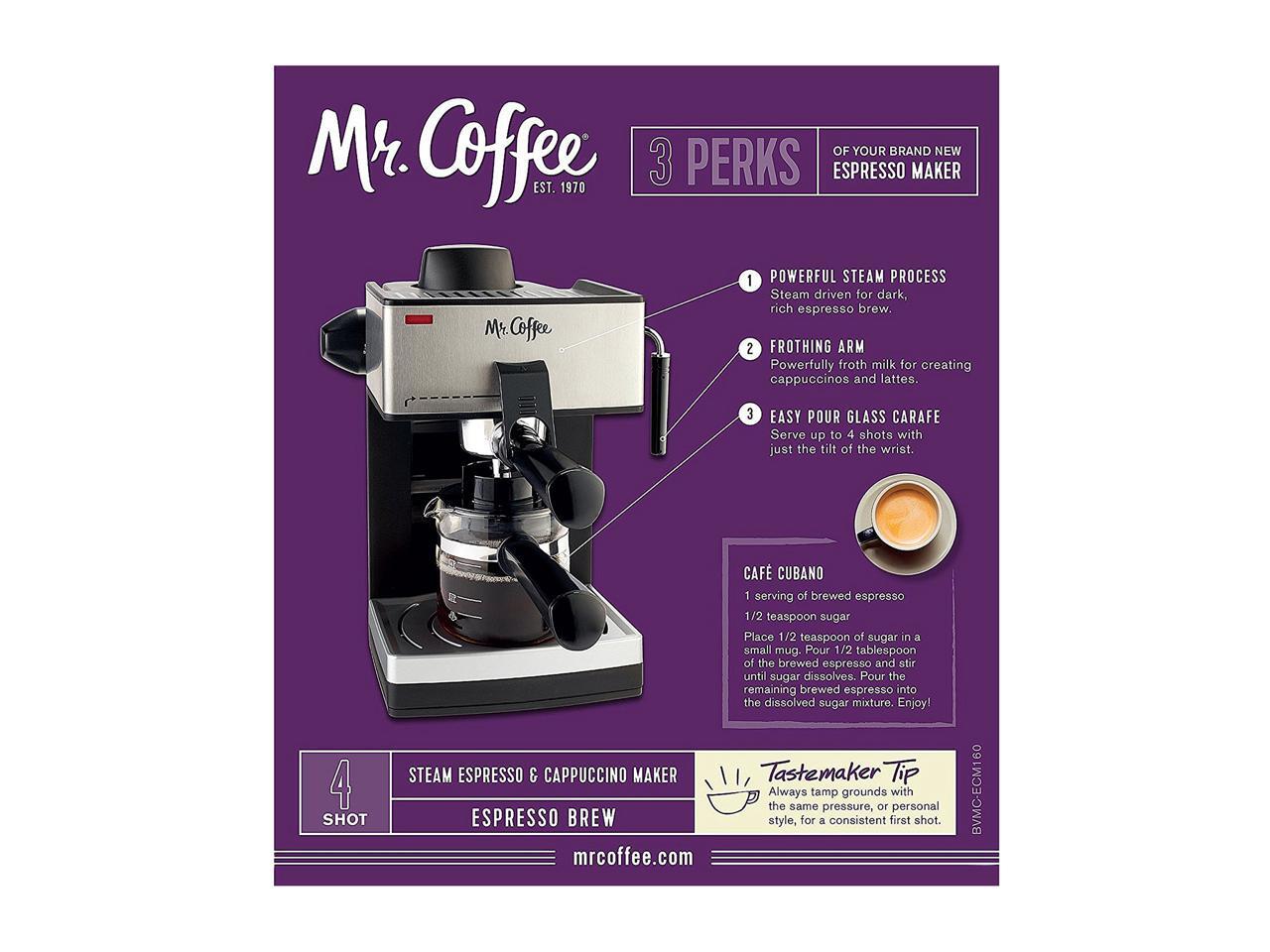 Mr. Coffee ECM160RB Steam Espresso and Cappuccino Maker