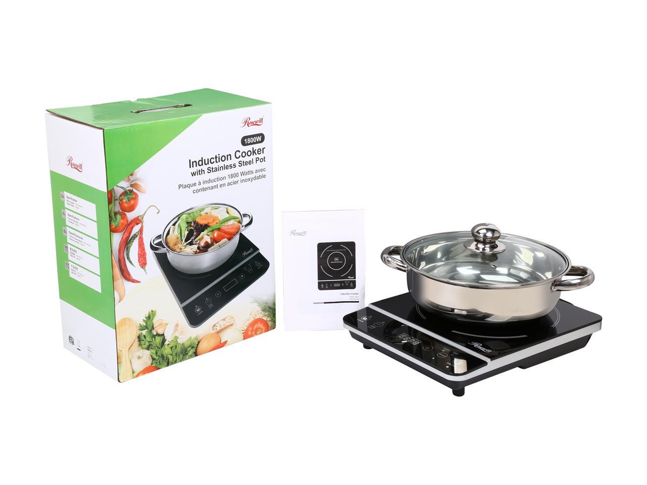 Rosewill Induction Cooker 1800Watt, Electric Burner with Pot 10