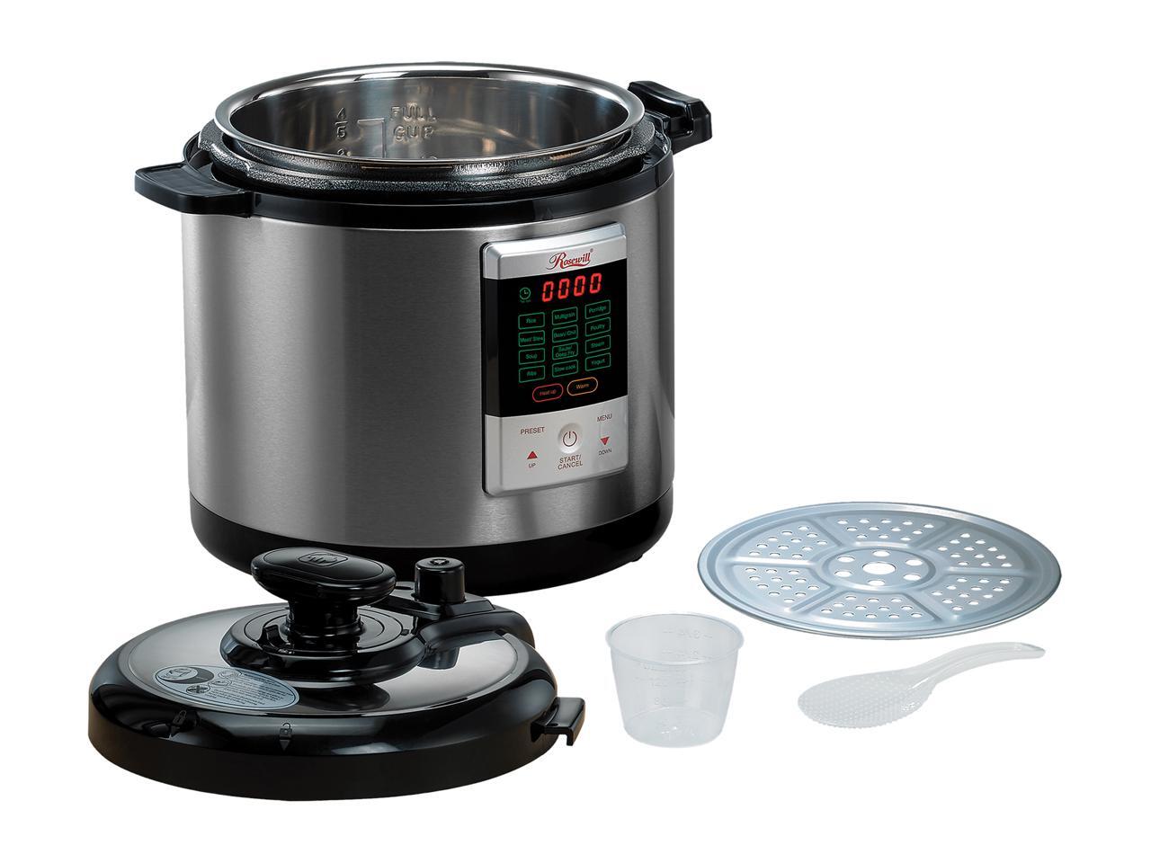 Rosewill 6 Qt. Electric Pressure Cooker, 8in1 Programmable Multi