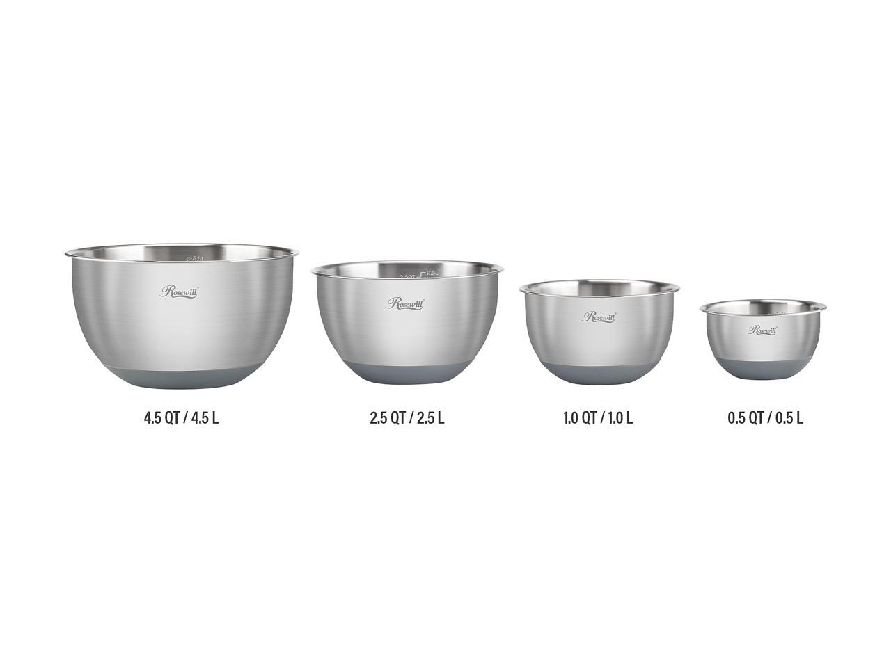 Rosewill RHMB19002 Stainless Steel Mixing Bowls 4Piece Mixing Bowl