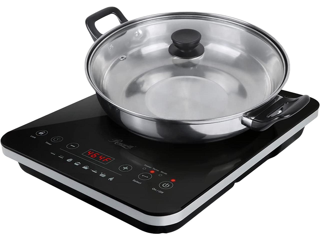  Electric Cooktop 110v,Single Burner Electric Stove Infrared  Cooktop Hot Plate 1800W,4-Hour Setting,Black Crystal Glass Surface  Compatible for All Cookware: Home & Kitchen
