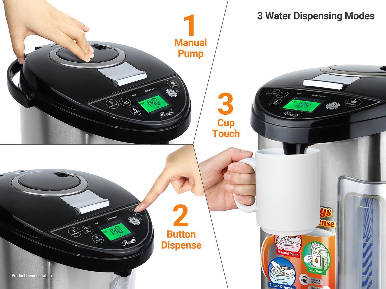 Rosewill 5L Electric Stainless Steel Hot Water Boiler and Warmer, 5