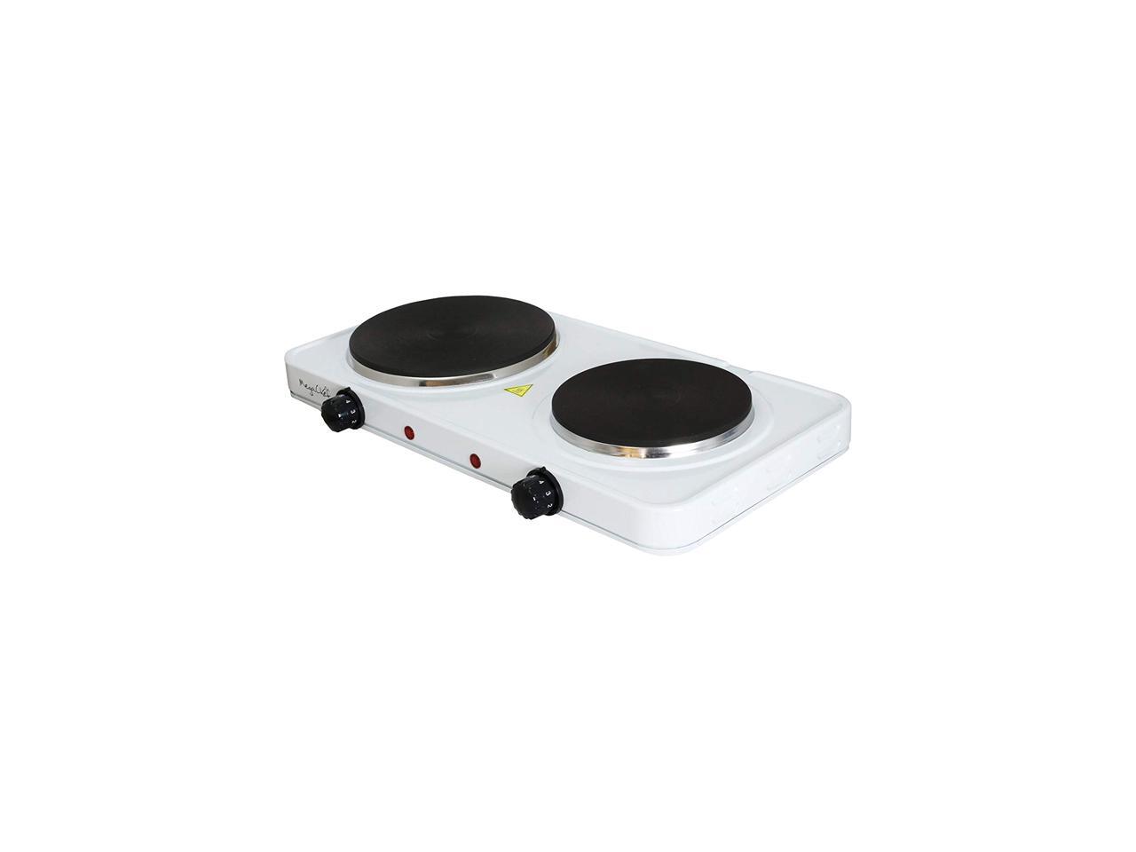 MegaChef Electric Easily Portable Ultra Lightweight Dual Burner Cooktop