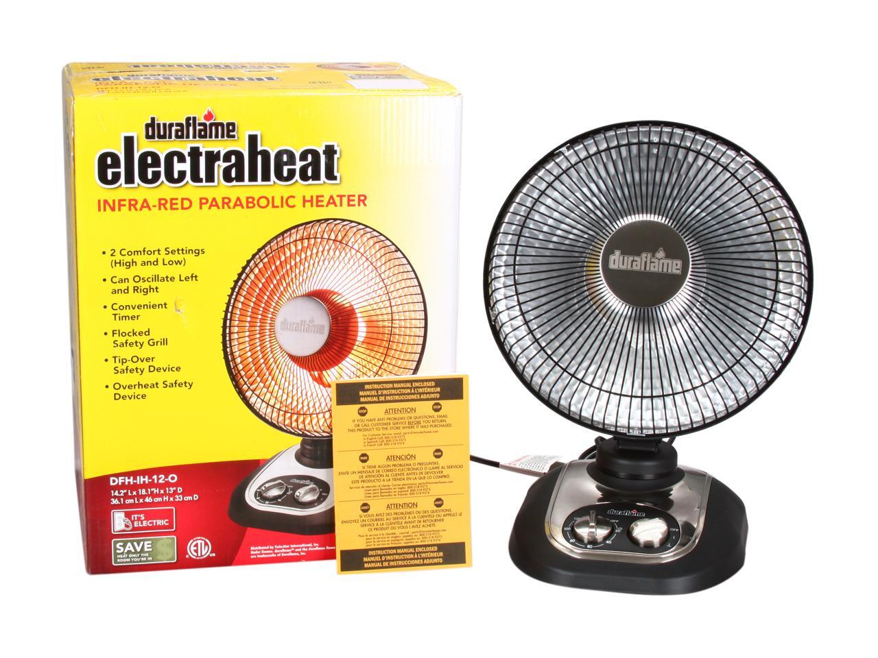 Duraflame DFHIH12O Parabolic Oscillating Radiant Heater Black