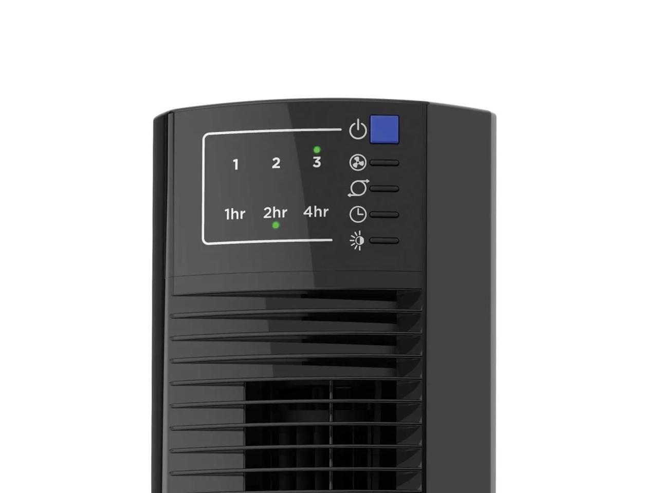 LASKO Wind Tower 36" Oscillating Black Tower Fan with Timer, Nighttime