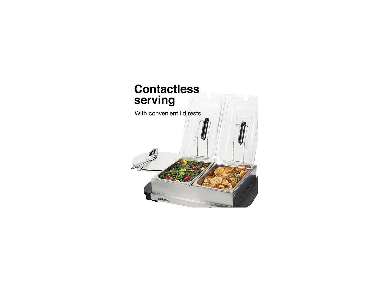 Proctor Silex 34320 Double Buffet Server / Warming Tray, 2 Removable