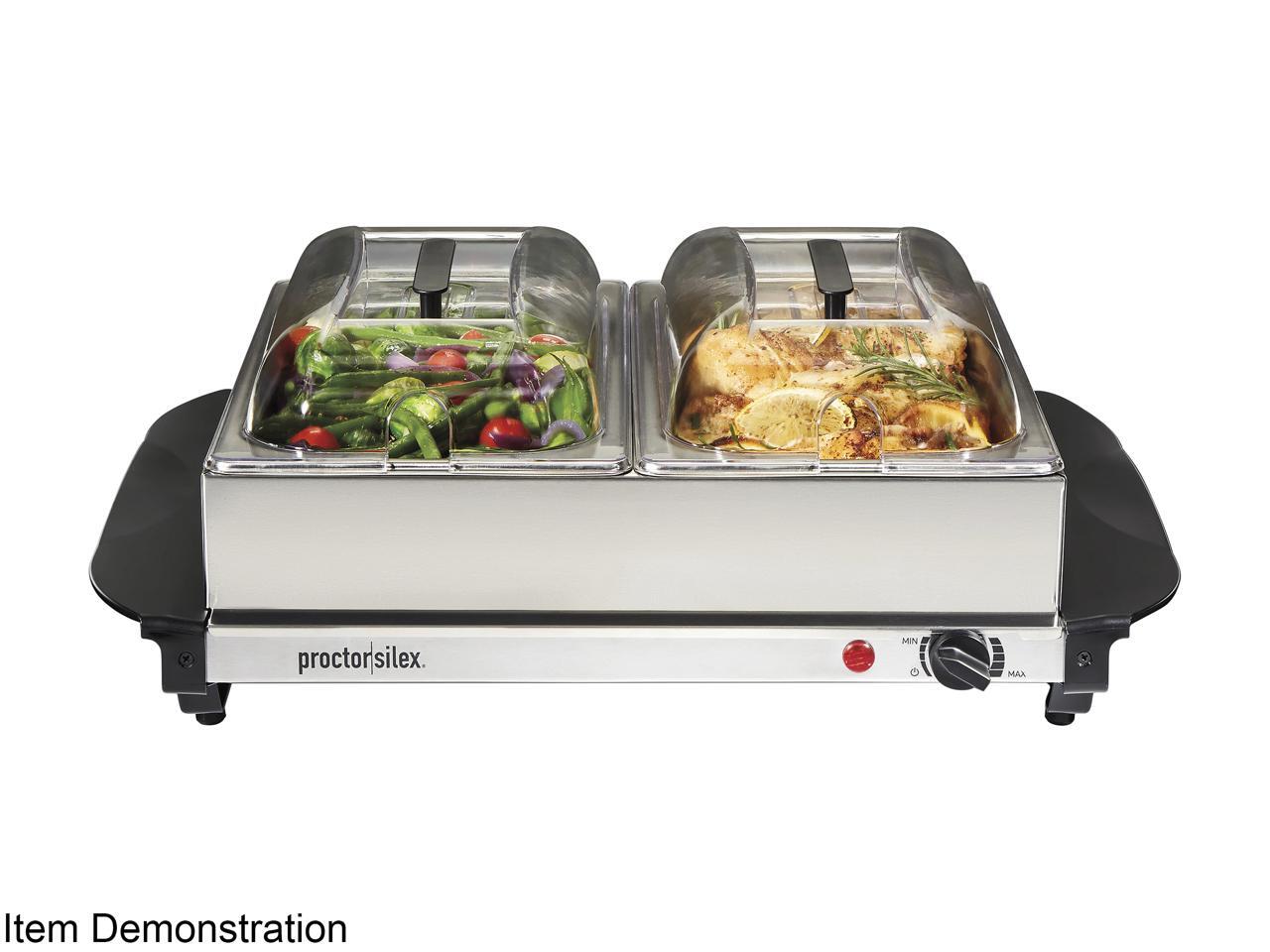 Proctor Silex 34320 Double Buffet Server / Warming Tray, 2 Removable