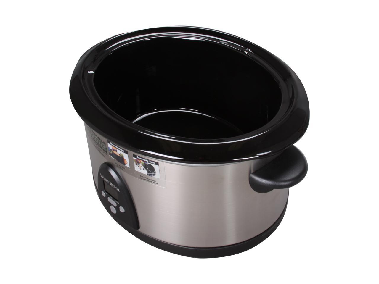 West Bend 84396 Stainless Steel Oval Electronic Crockery Cooker Newegg.ca