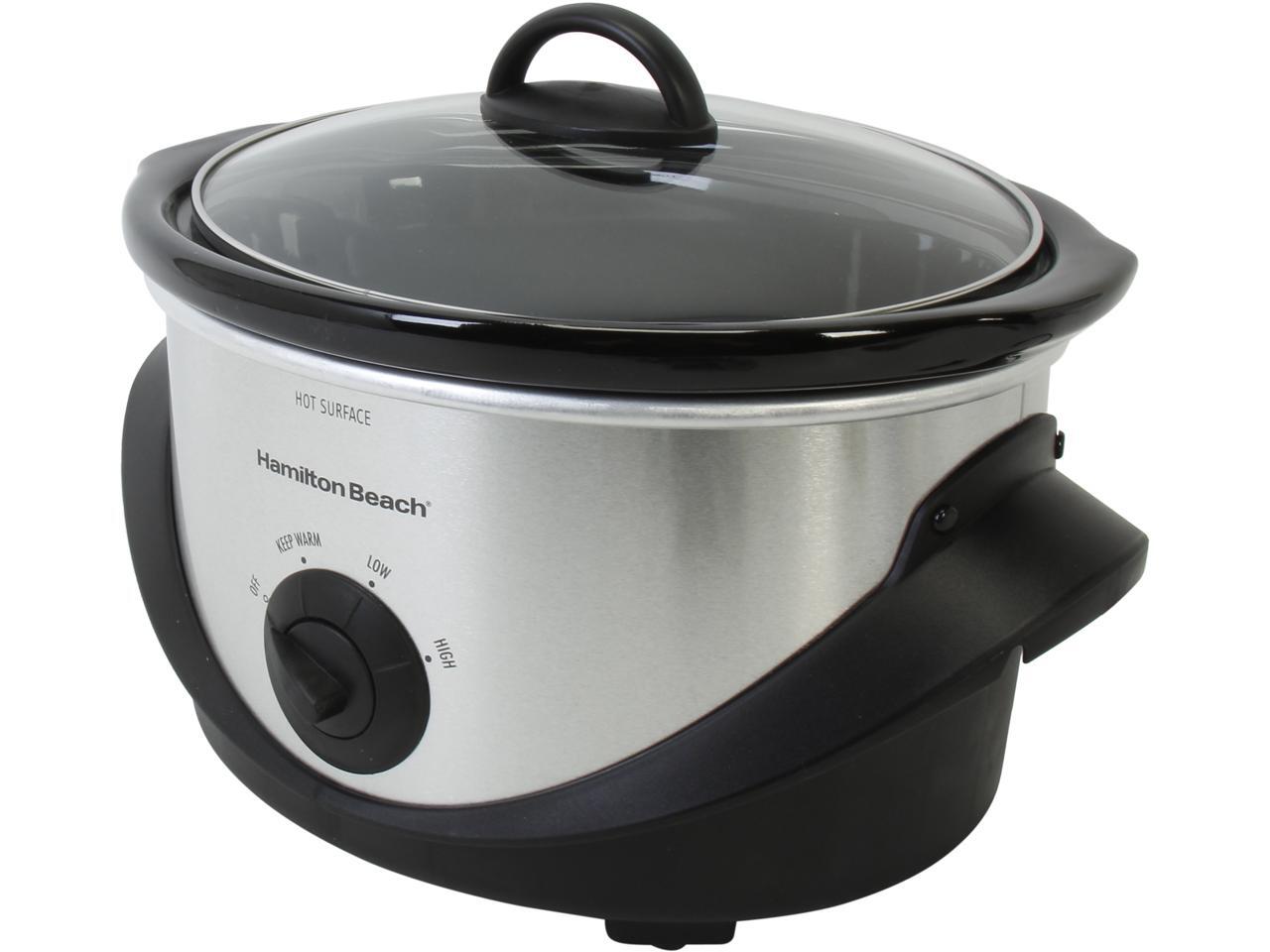 Hamilton Beach 33141 White & Black Slow Cooker