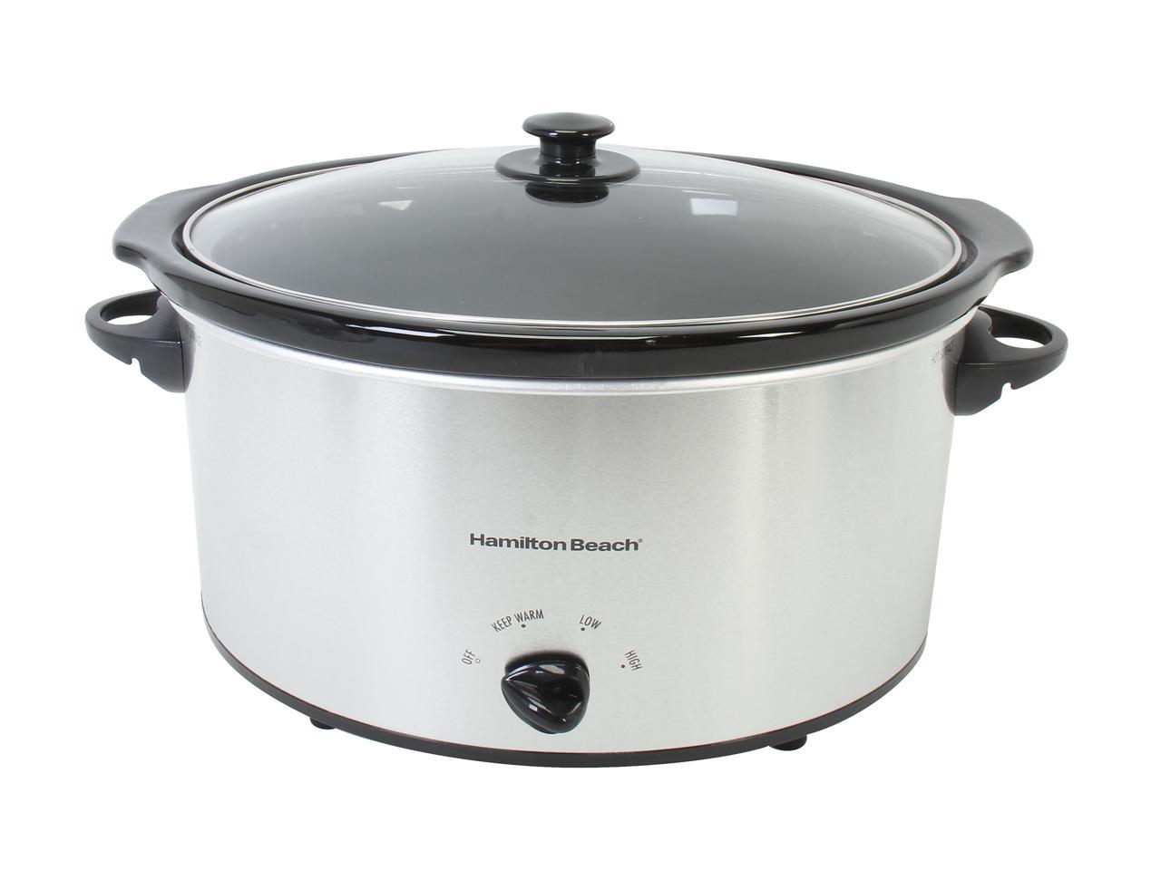 Hamilton Beach 33176 Stainless Steel Oval Slow Cooker - Newegg.com