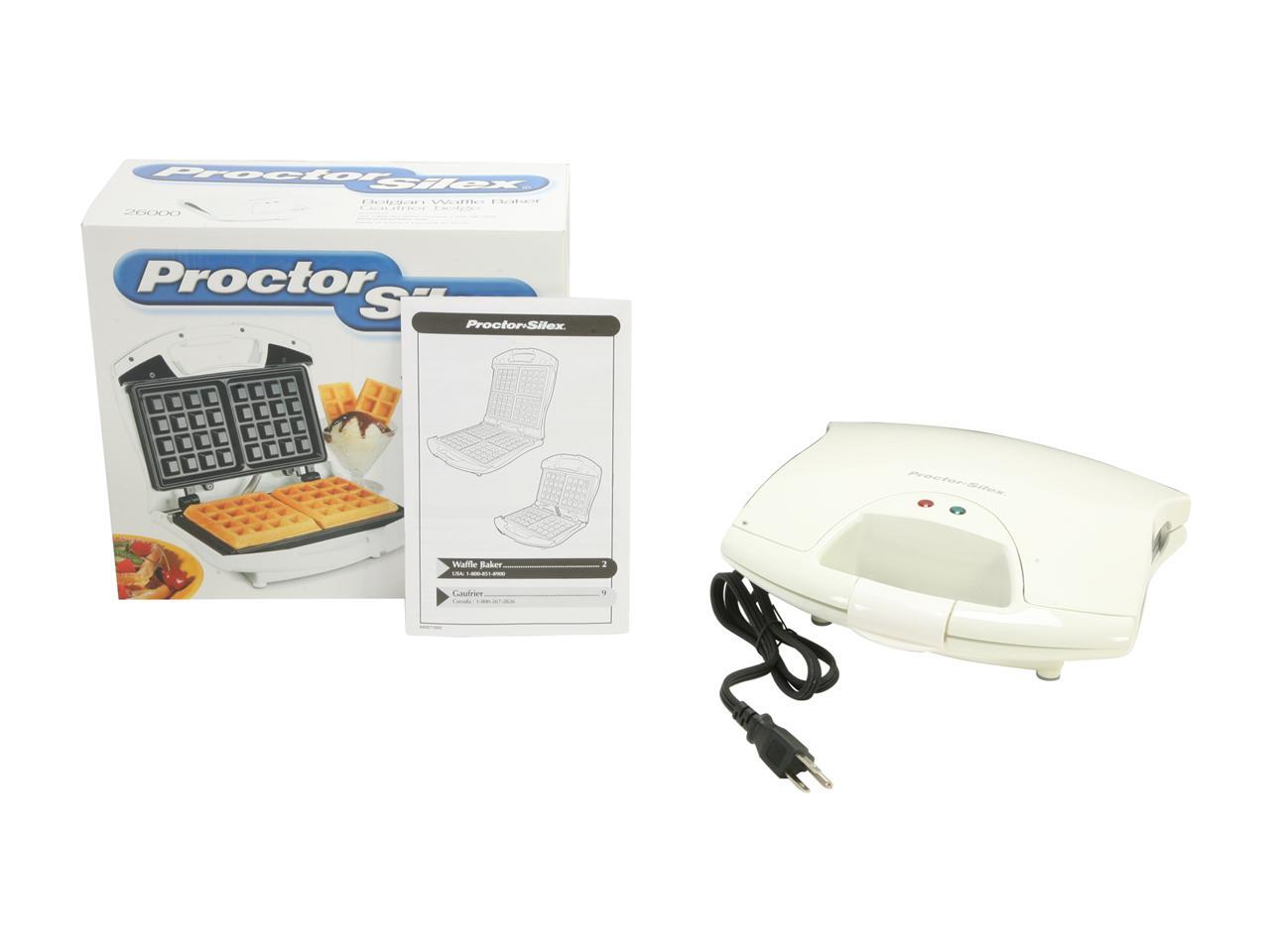 Hamilton Beach 26000 White Proctor Silex Morning Baker Belgian Waffle