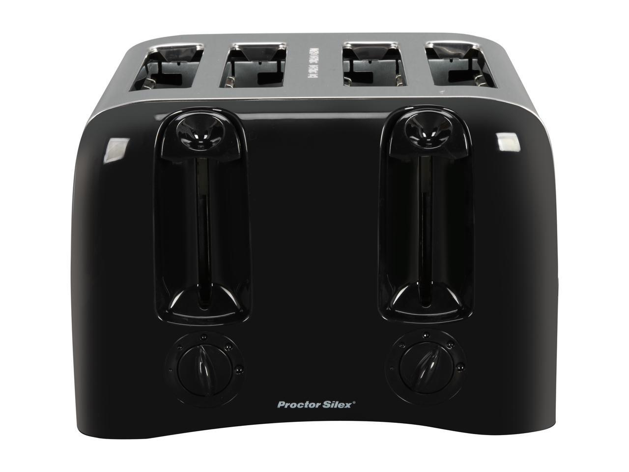 Proctor Silex 24608Y Chrome & Black 4Slice CoolWall Toaster
