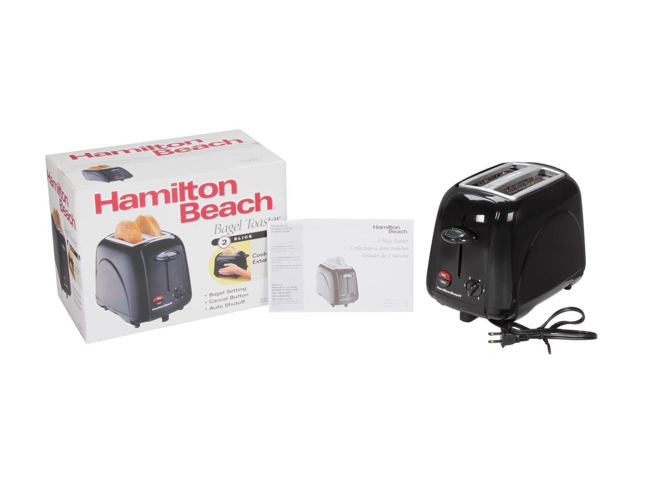 Hamilton Beach 22201 Black 2 Slice Bagel Toaster
