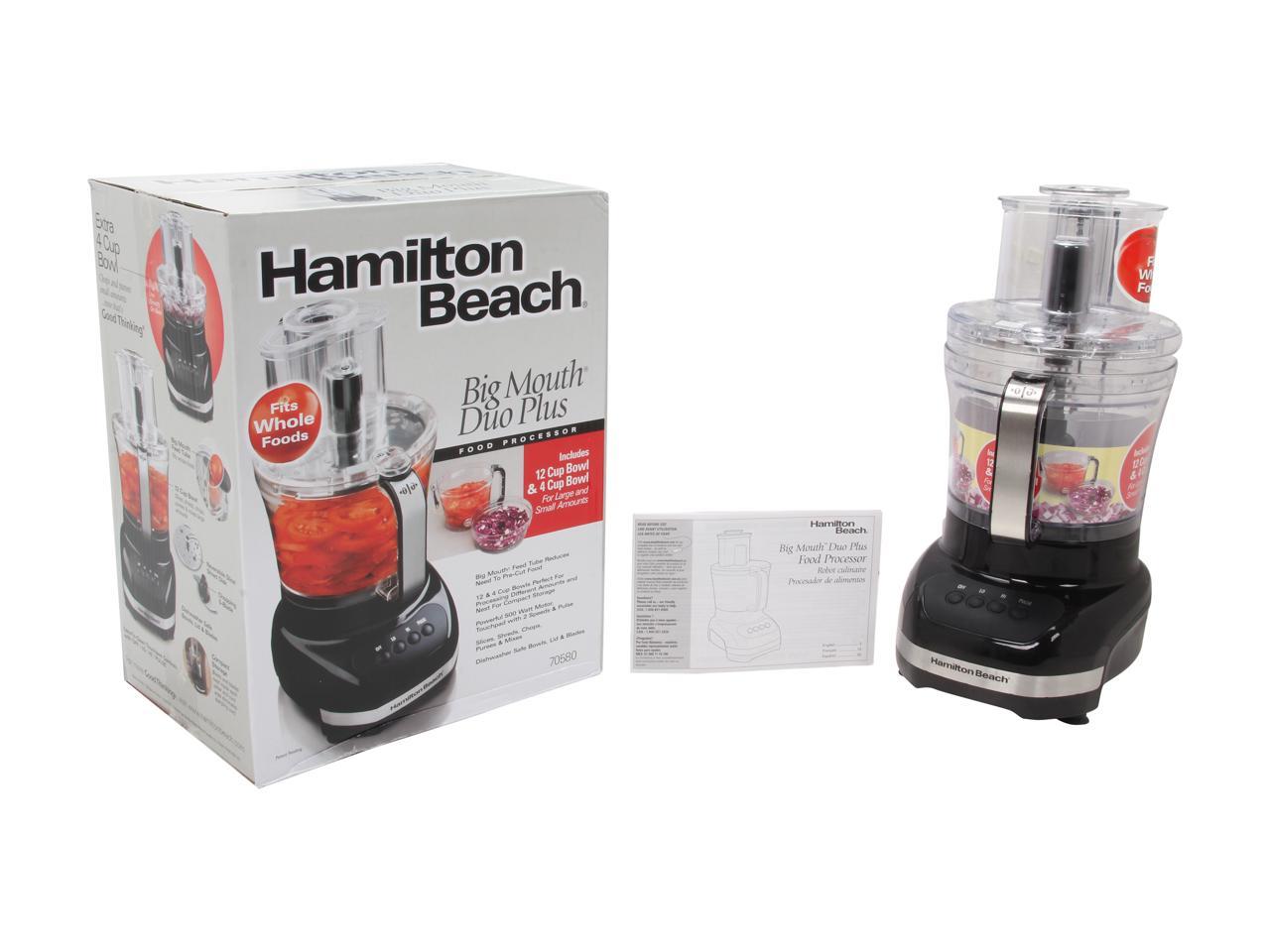 Hamilton Beach 70580 Big Mouth Duo Plus 12 & 4 Cups Food Processor 
